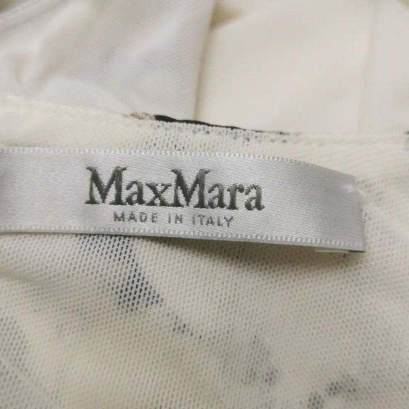 Max Mara MaxMara White Silk Floral Dress for Women 0089 Size L / US 10 / IT 46 - 4 Thumbnail