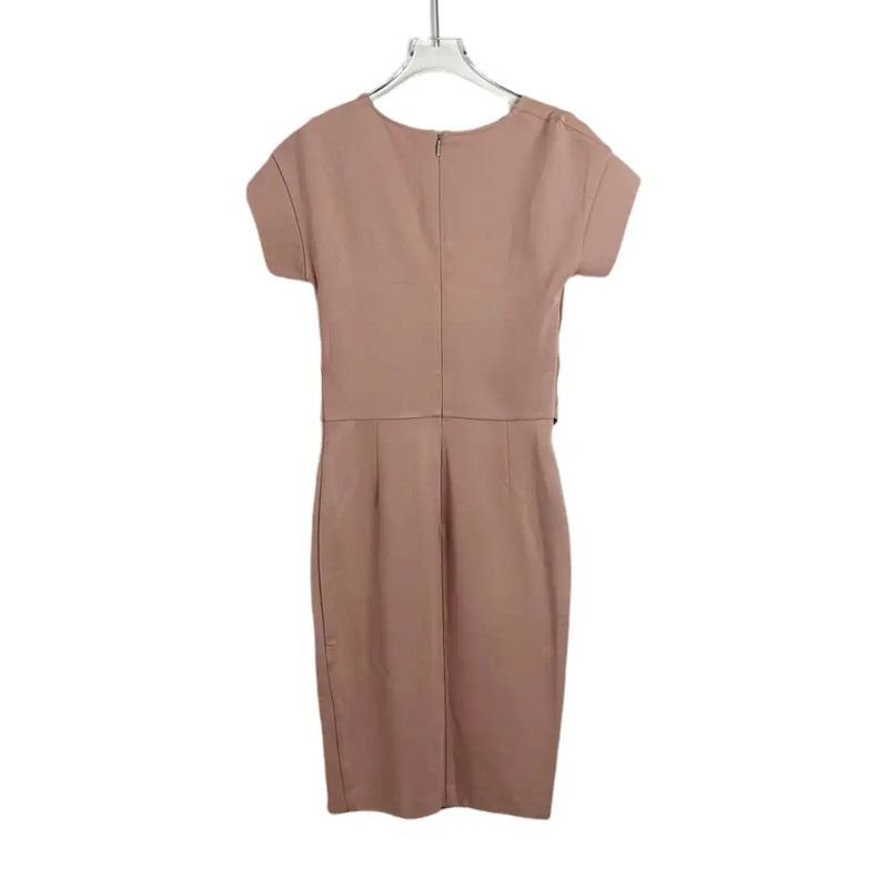 Max Mara MaxMara Pink Nylon Short Sleeve Dress 0089 Size S / US 4 / IT 40 - 2 Thumbnail