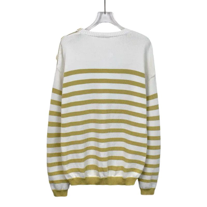 Max Mara MaxMara Striped Cotton Pullover Sweater 0089 Size L / US 10 / IT 46 - 2 Thumbnail