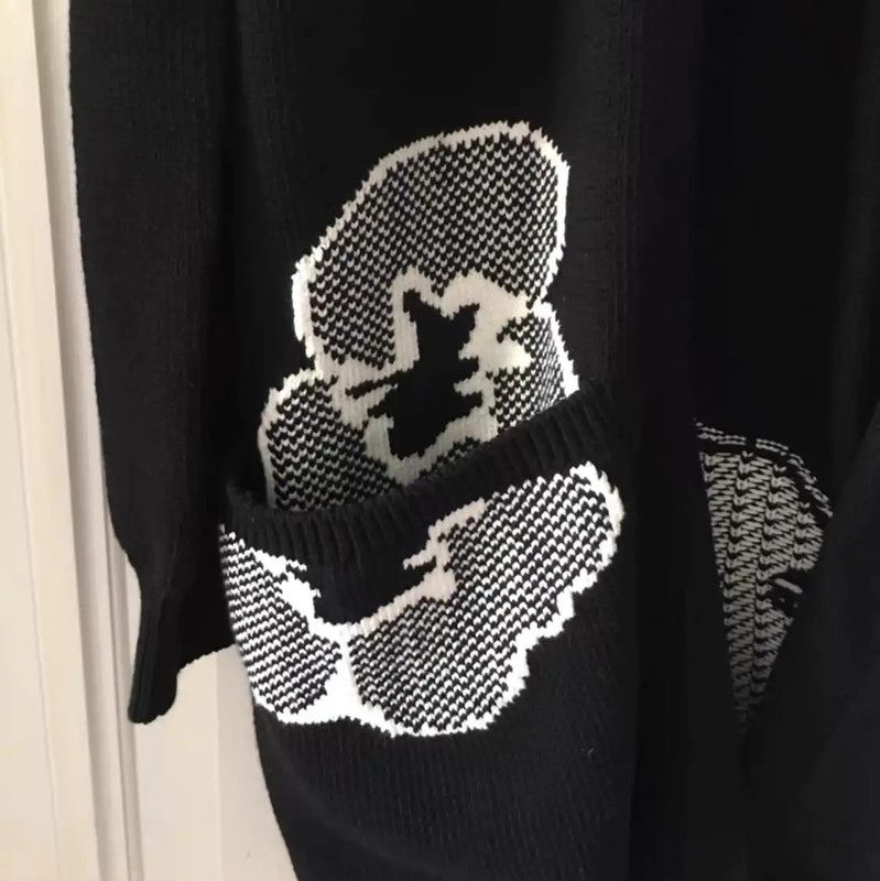 Max Mara MaxMara Black Floral Print Lightweight Cardigan 0089 Size S / US 4 / IT 40 - 8 Thumbnail