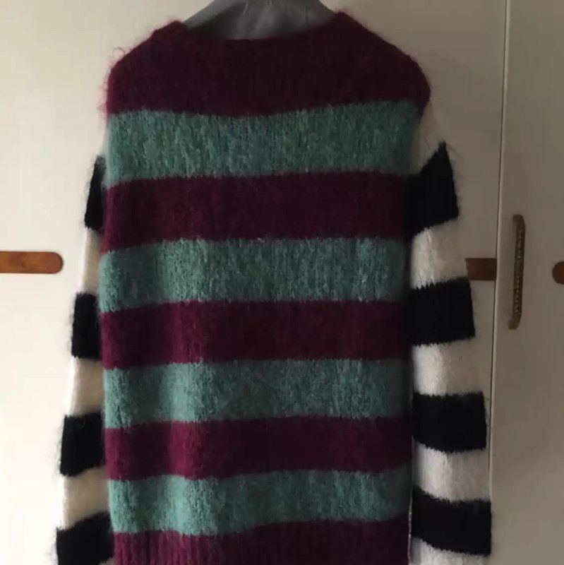Max Mara MaxMara Striped Mohair Blend Pullover Sweater 0089 Size L / US 10 / IT 46 - 7 Thumbnail
