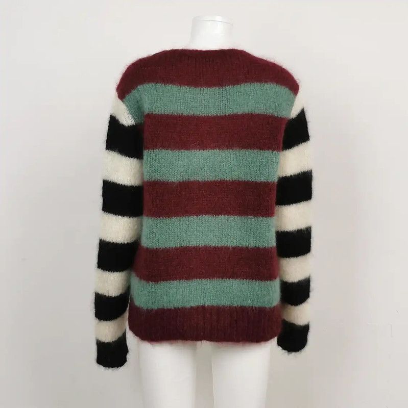 Max Mara MaxMara Striped Mohair Blend Pullover Sweater 0089 Size L / US 10 / IT 46 - 2 Thumbnail