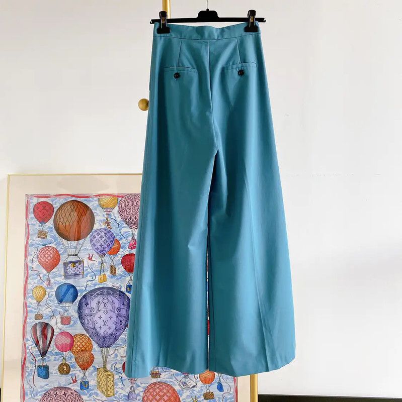 Max Mara MaxMara Women's Casual Pants in Blue 0089 Size 22" - 2 Thumbnail