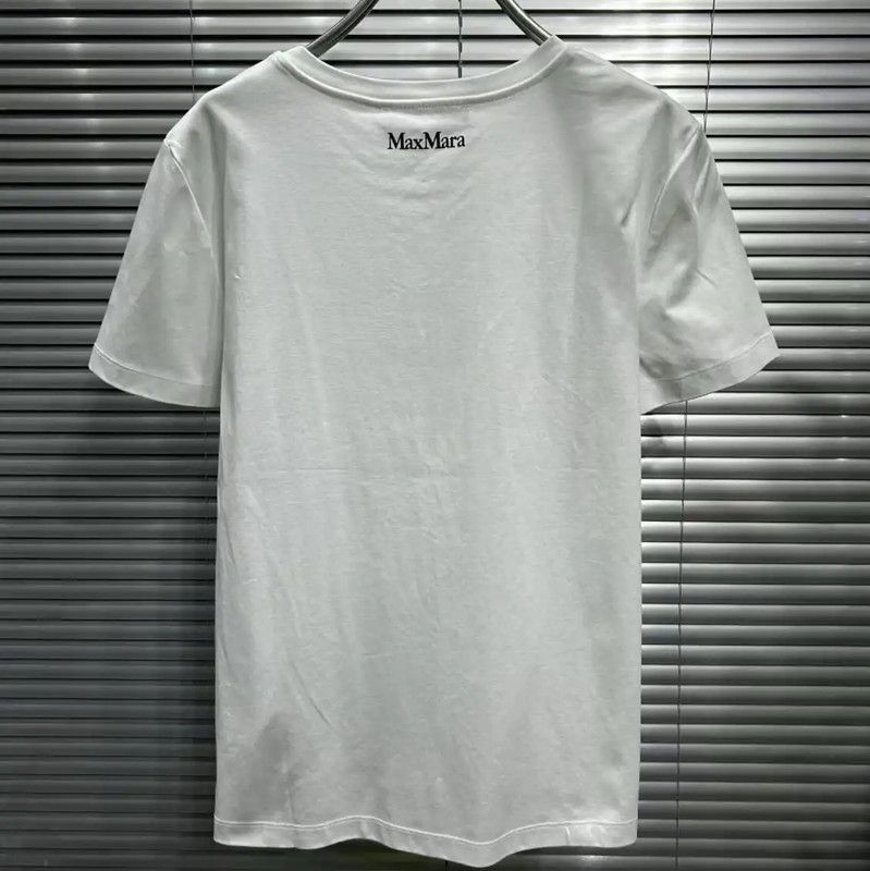 Max Mara MaxMara Summer White Cotton T-Shirt 0089 Size M / US 6-8 / IT 42-44 - 2 Thumbnail