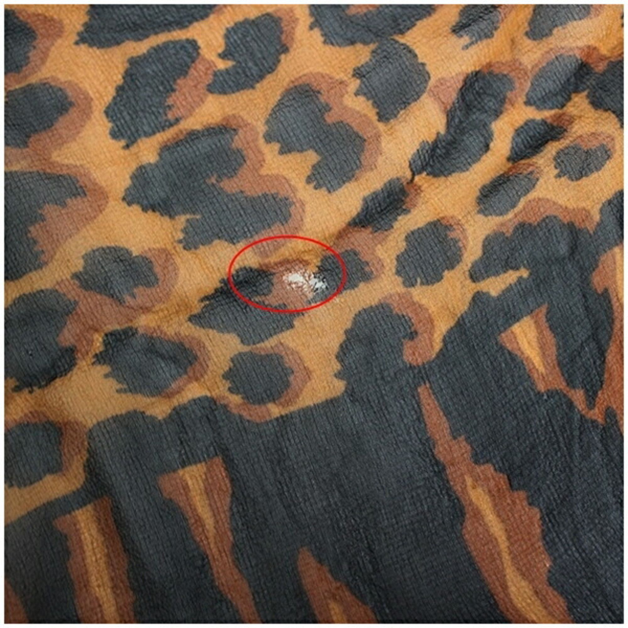 Yves Saint Laurent Yves Saint Laurent Silk Large Scarf Muffler Brown x Black Leopard YVES SAINT LAURENT Women's Size ONE SIZE - 9 Thumbnail