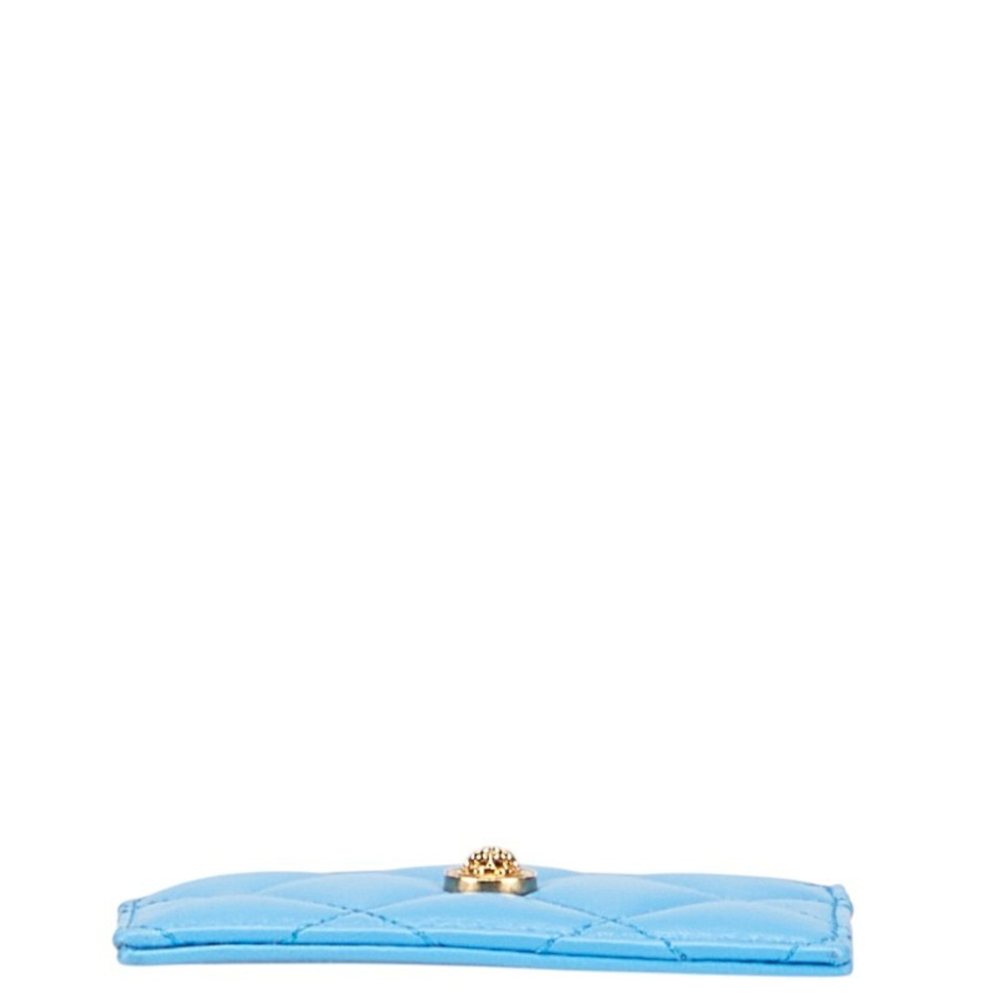 Versace Versace Medusa Business Card Case, Blue Leather, Women's Size ONE SIZE - 3 Thumbnail