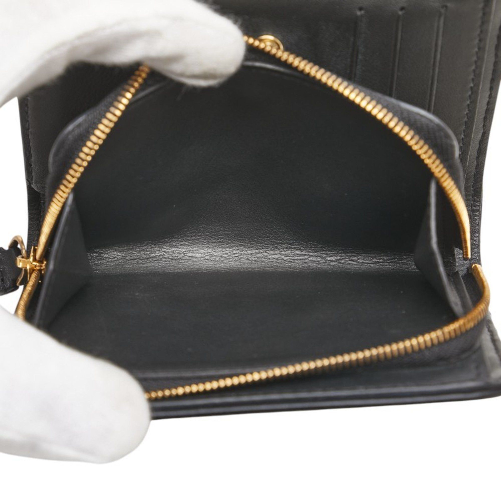 Louis Vuitton Louis Vuitton New Wave Gypt Compact Wallet Bifold M63789 Black Leather Women's LOUIS VUITTON Size ONE SIZE - 7 Thumbnail