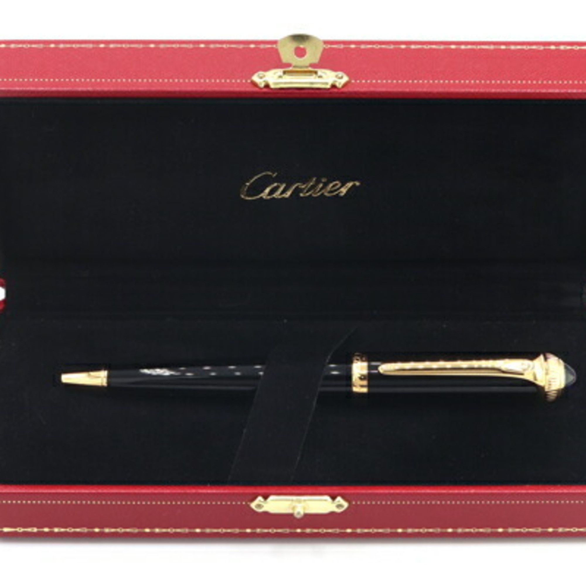 Cartier Cartier R de Ballpoint Pen OP000210 Black Gold Twist Function Size ONE SIZE - 5 Thumbnail