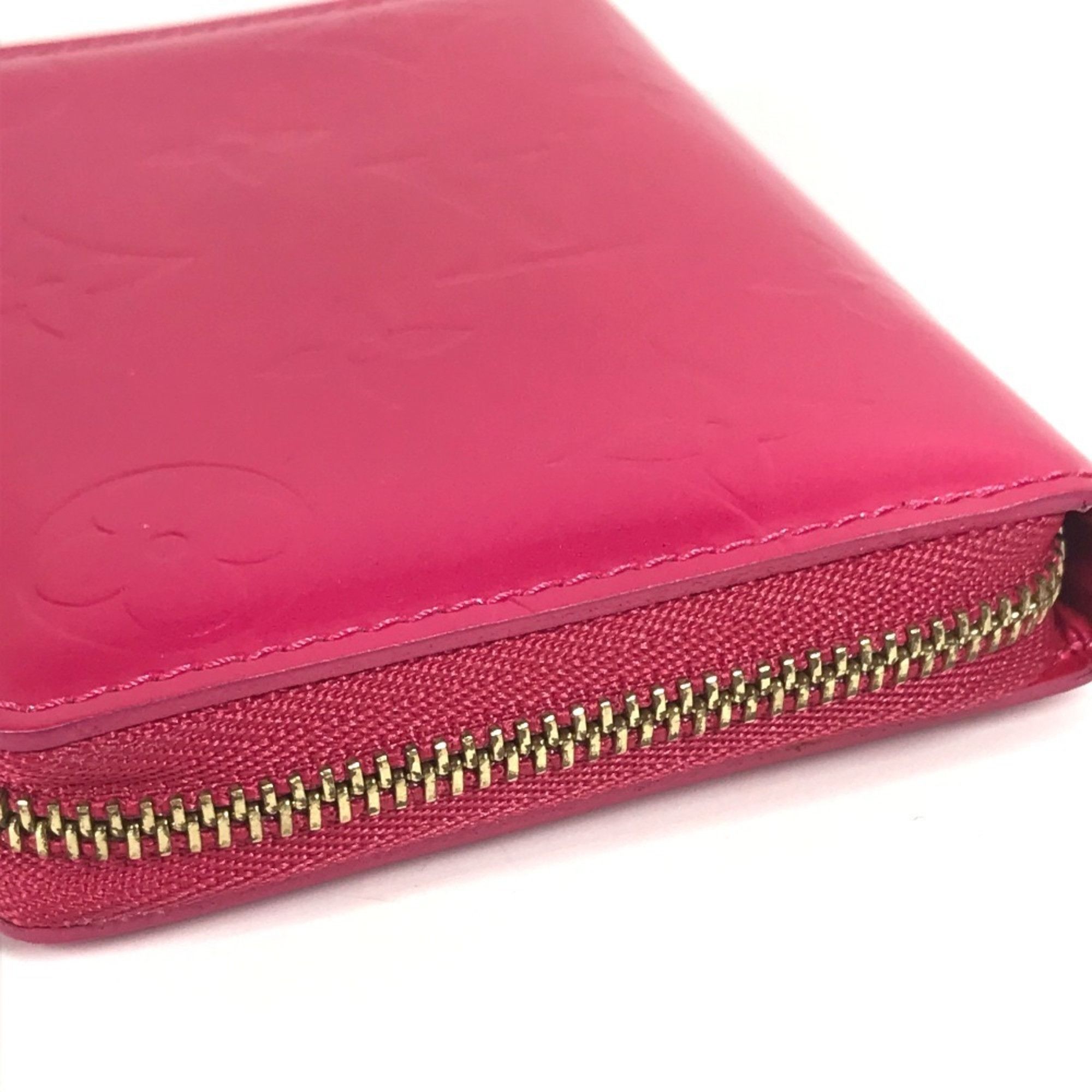 Louis Vuitton LOUIS VUITTON M91238 Monogram Vernis Bloom Compact Wallet, Round Zip Bifold Canvas, Women's, Fuchsia Pink Size ONE SIZE - 5 Thumbnail