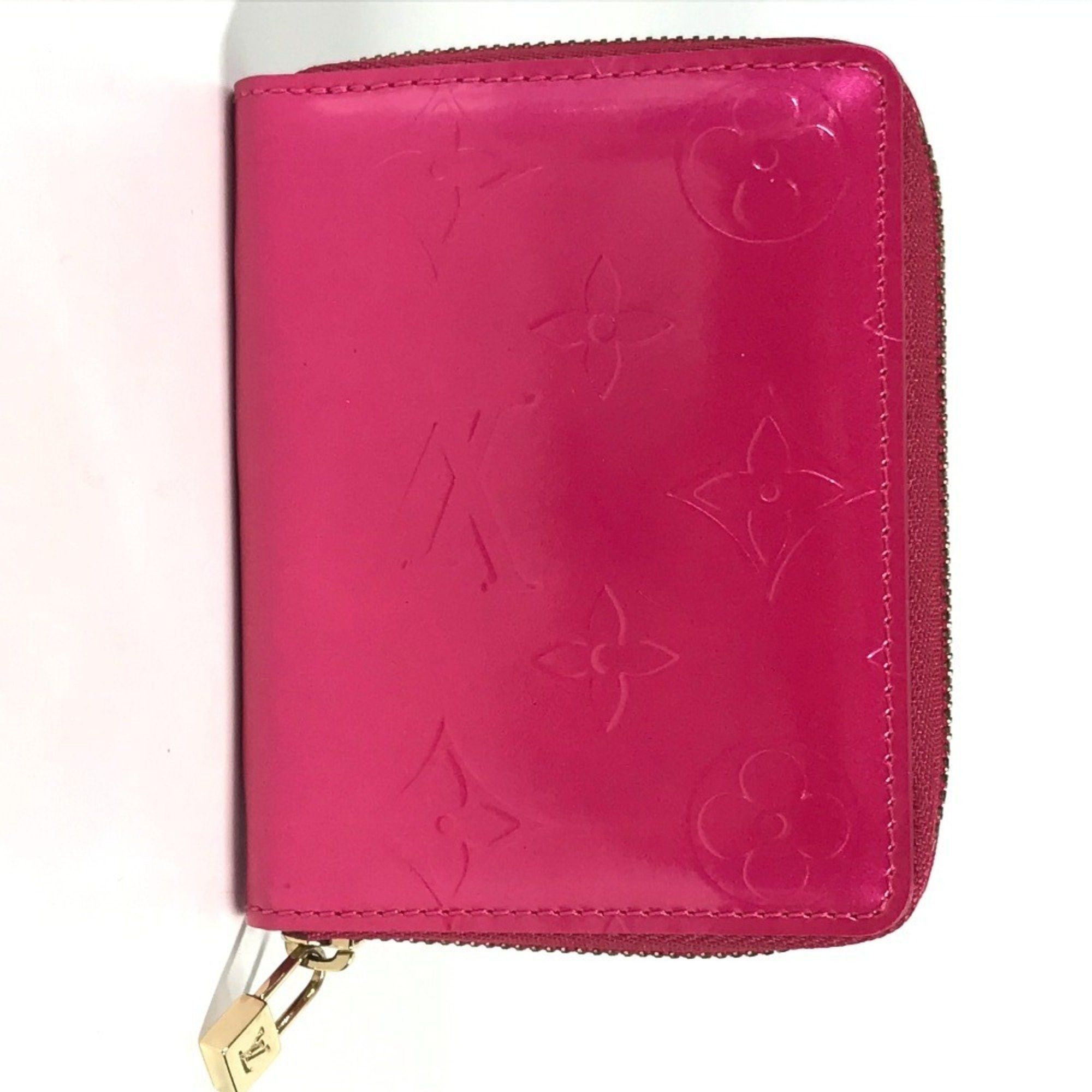 Louis Vuitton LOUIS VUITTON M91238 Monogram Vernis Bloom Compact Wallet, Round Zip Bifold Canvas, Women's, Fuchsia Pink Size ONE SIZE - 2 Thumbnail