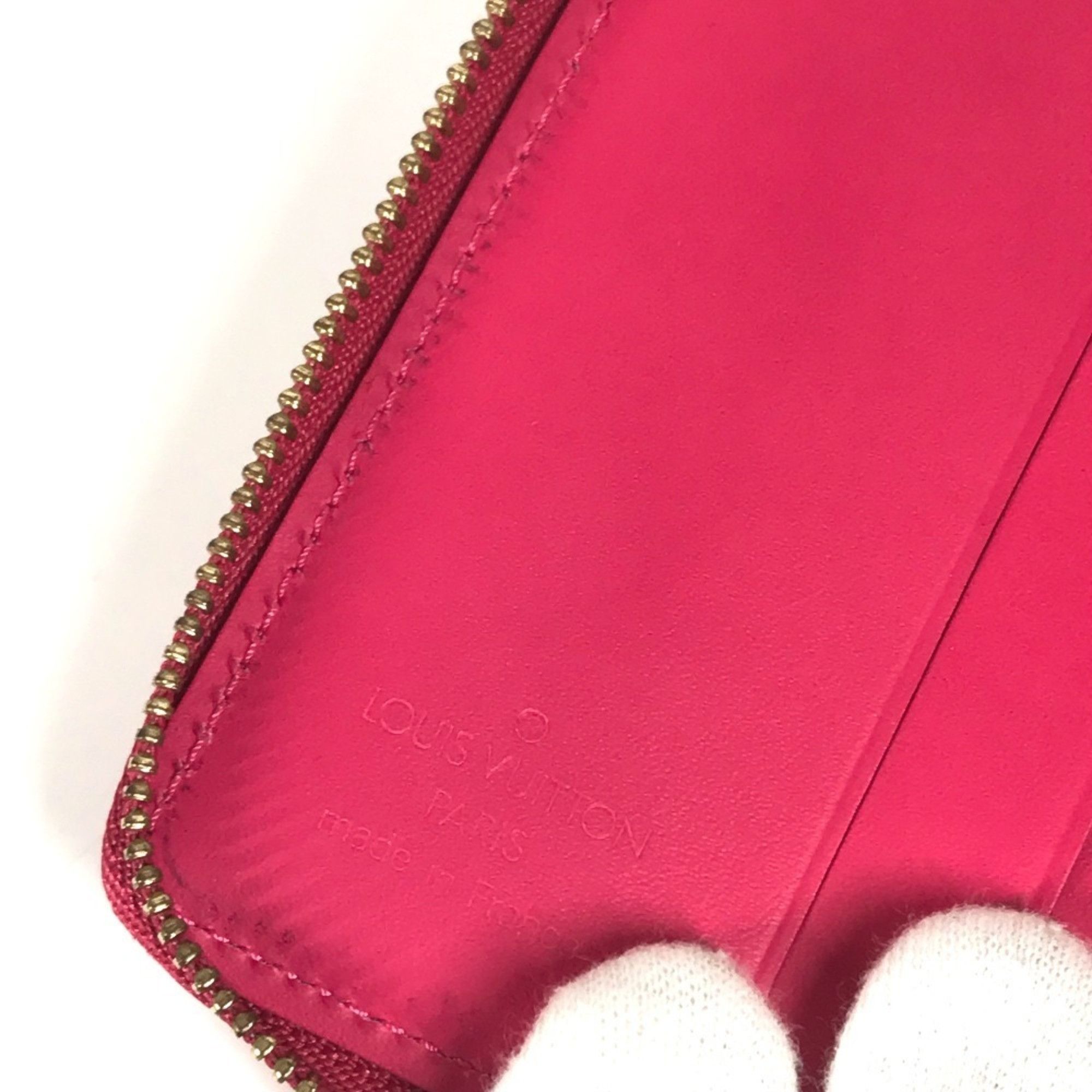 Louis Vuitton LOUIS VUITTON M91238 Monogram Vernis Bloom Compact Wallet, Round Zip Bifold Canvas, Women's, Fuchsia Pink Size ONE SIZE - 8 Thumbnail