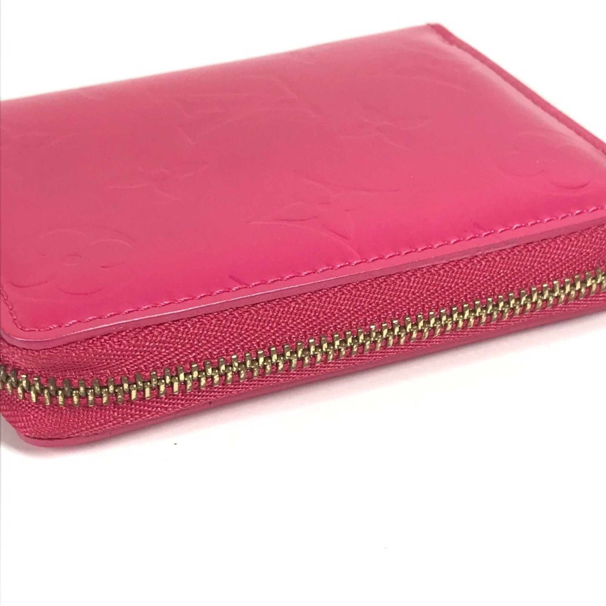 Louis Vuitton LOUIS VUITTON M91238 Monogram Vernis Bloom Compact Wallet, Round Zip Bifold Canvas, Women's, Fuchsia Pink Size ONE SIZE - 4 Thumbnail