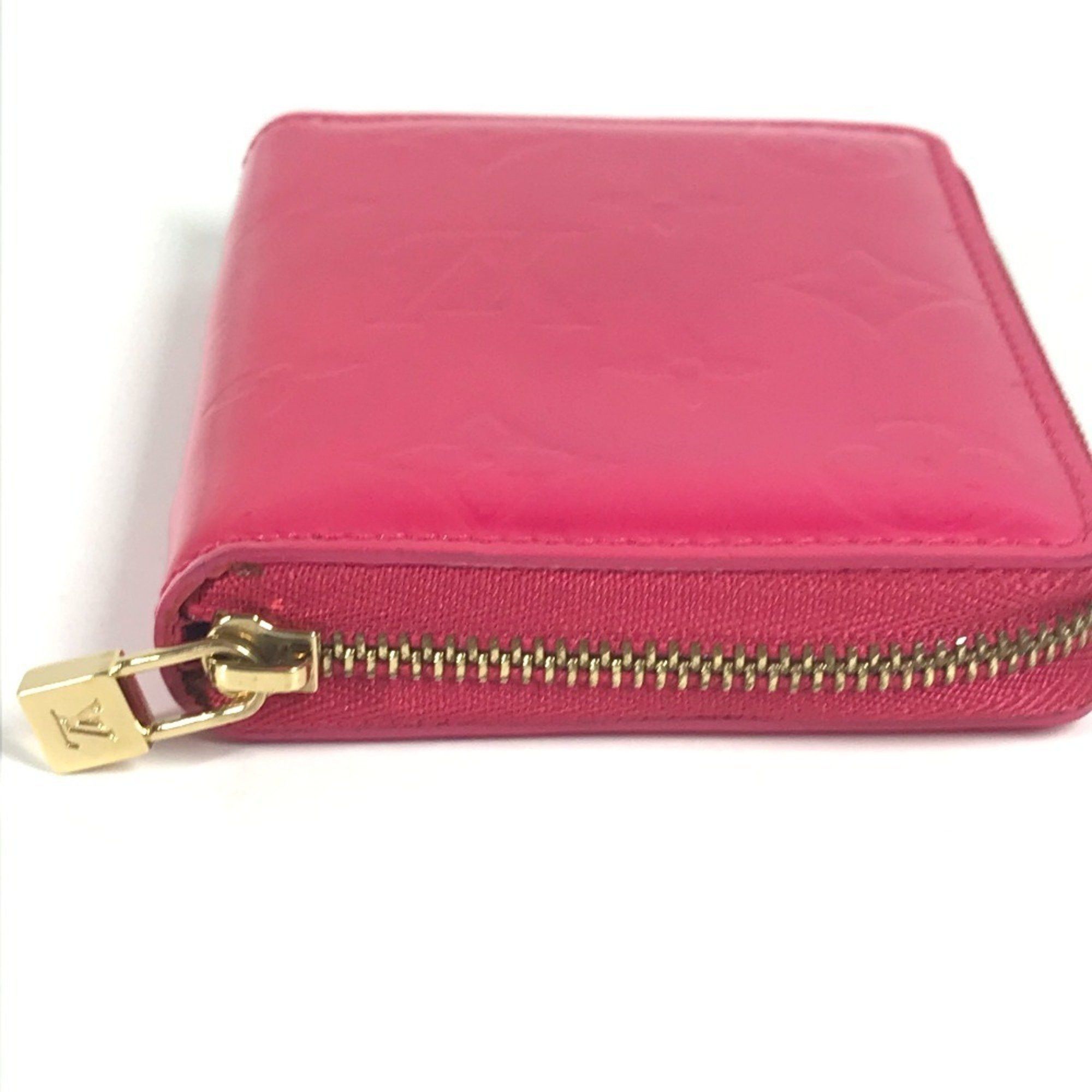 Louis Vuitton LOUIS VUITTON M91238 Monogram Vernis Bloom Compact Wallet, Round Zip Bifold Canvas, Women's, Fuchsia Pink Size ONE SIZE - 3 Thumbnail