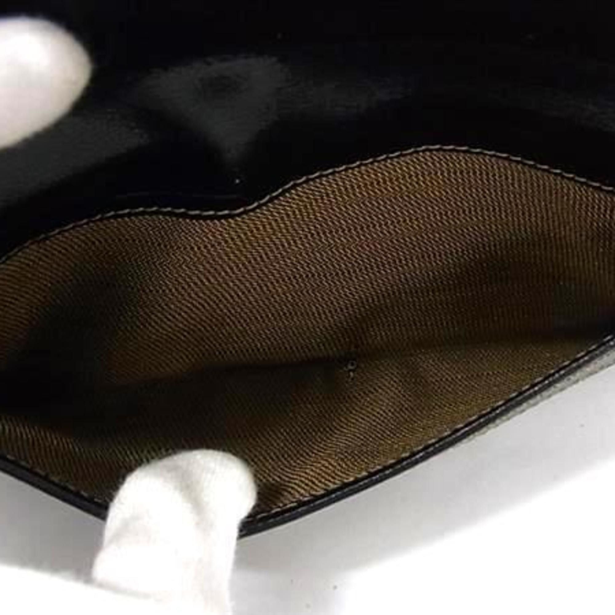 Fendi FENDI Zucca W Bifold Wallet 2804 01339 Brown and Black Canvas Leather Men's Women's SAS Size ONE SIZE - 6 Thumbnail