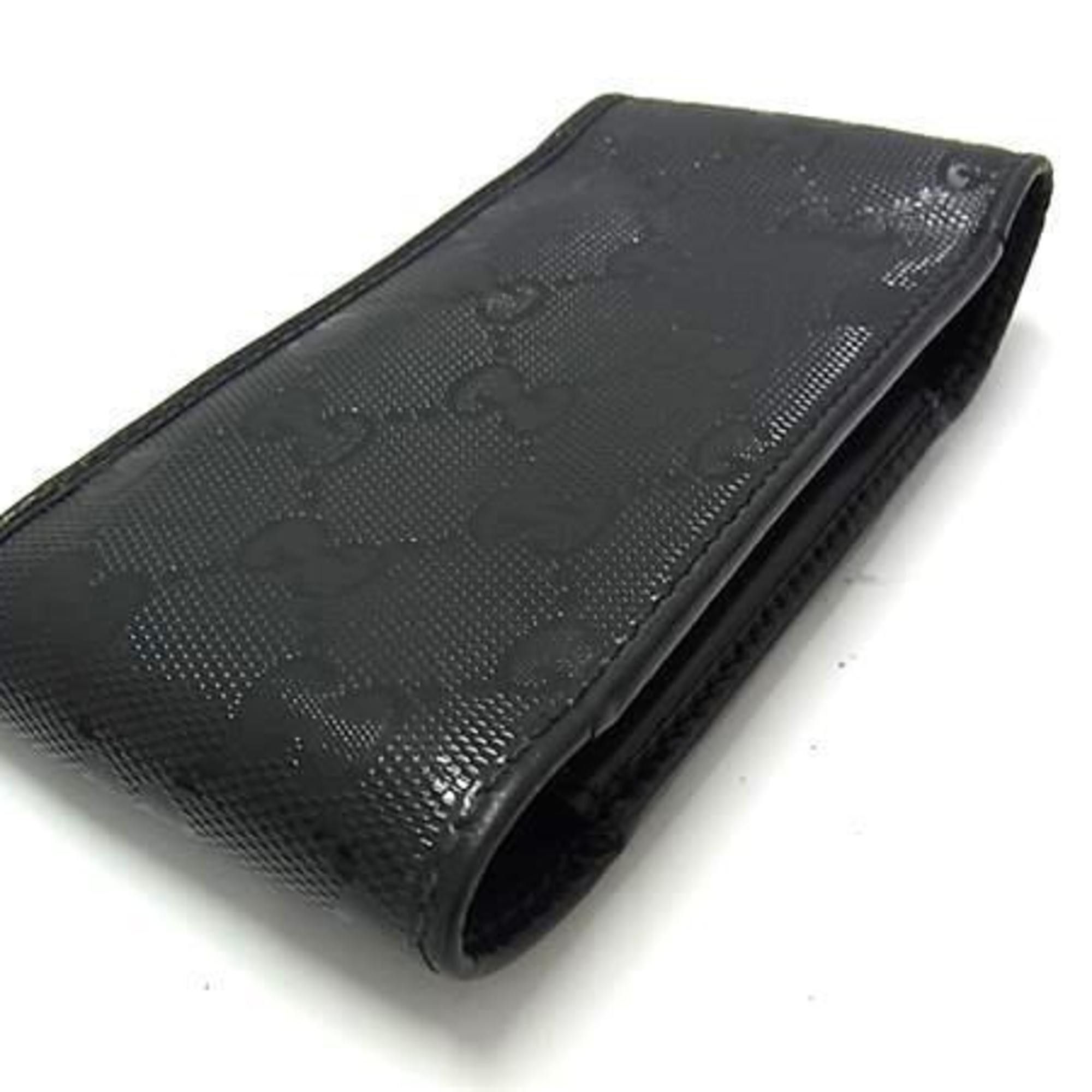 Gucci GUCCI GG Imprime Cigarette Case 181716 Black Leather for Men and Women Size ONE SIZE - 3 Thumbnail