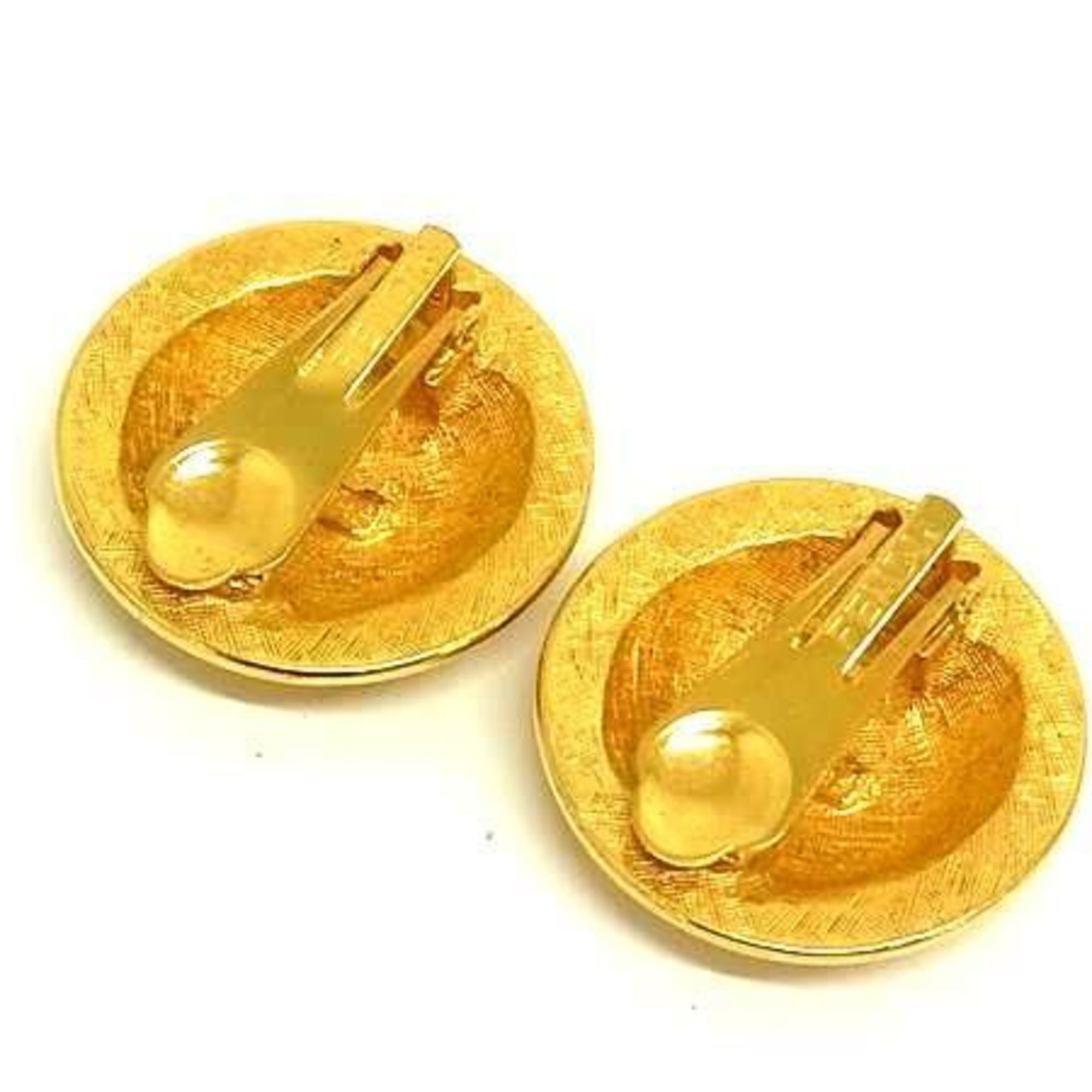 Fendi FENDI round clip-on earrings in gold metal for women, featuring the Roman god Janus. Size ONE SIZE - 3 Thumbnail