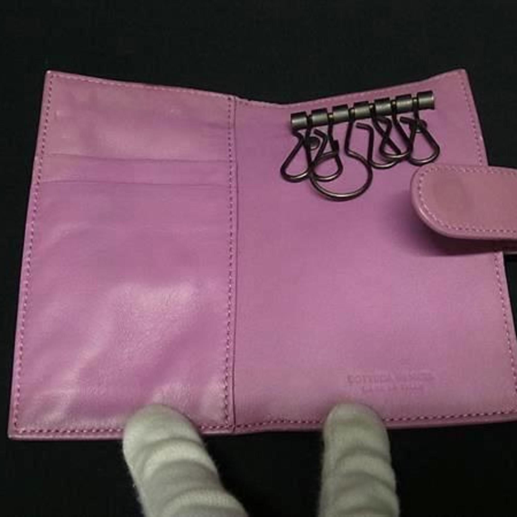 Bottega Veneta BOTTEGA VENETA 6-ring key case in pink-purple leather with intrecciato detailing. Size ONE SIZE - 4 Thumbnail