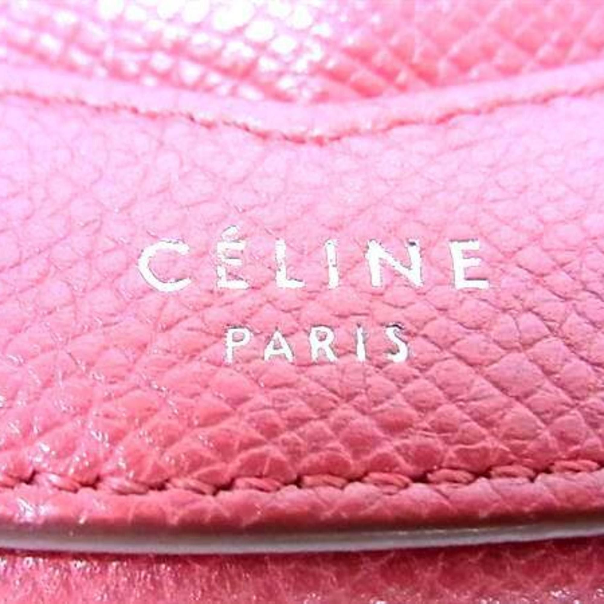 Celine CELINE Trotter Small Shoulder Bag in Pink Red Leather and Fuchsia Size ONE SIZE - 7 Thumbnail