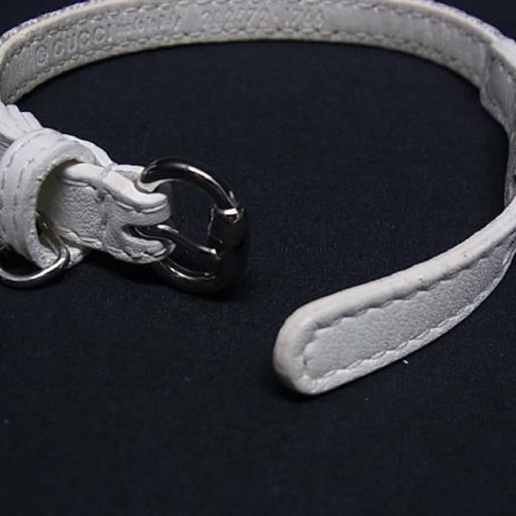 Gucci GUCCI Charity Bracelet "LOVES YOU" 282572 in White and Red Leather Canvas for Men Women Size ONE SIZE - 4 Thumbnail