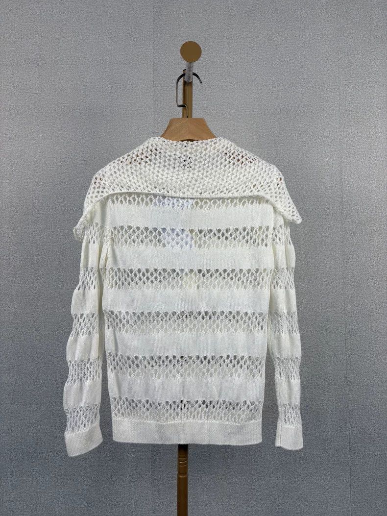 Dior Dior White Knit Hollow Out Top - dmc Size M / US 6-8 / IT 42-44 - 2 Thumbnail