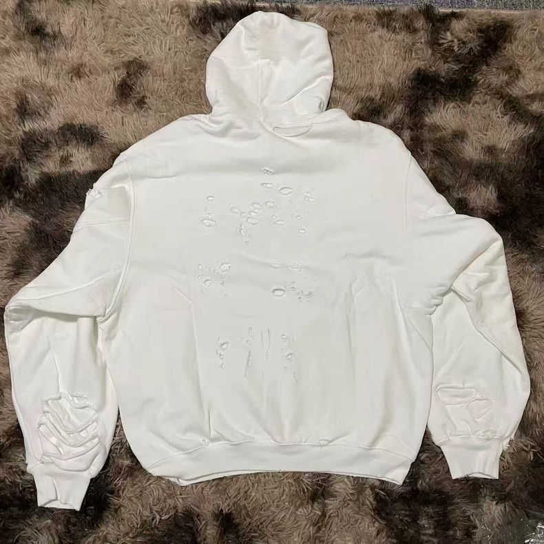 Balenciaga Balenciaga White Distressed Double Hoodie - dmc Size US XXS / EU 40 - 2 Thumbnail