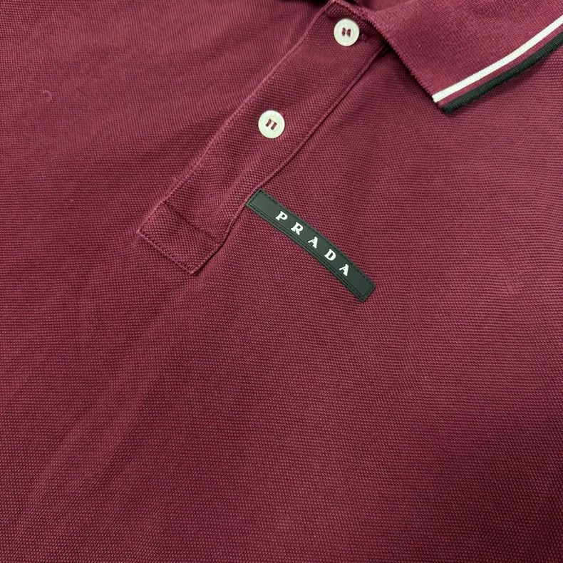 Burberry Burberry Burgundy Logo Short Sleeve Polo - dmc Size US L / EU 52-54 / 3 - 3 Thumbnail