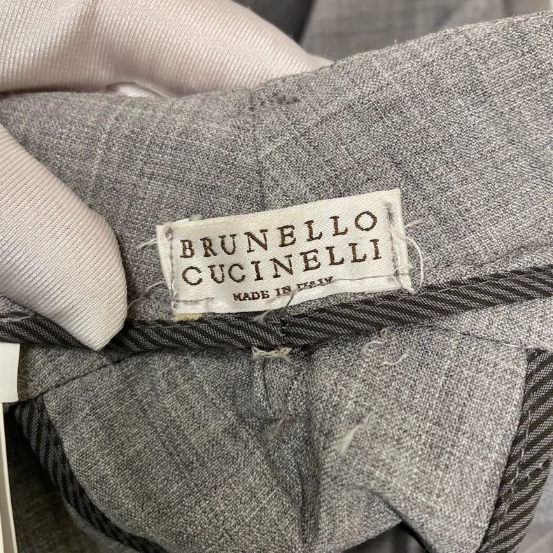 Brunello Cucinelli Brunello Cucinelli Gray Beaded Wool Pants - dmc Size US 38 / EU 54 - 3 Thumbnail