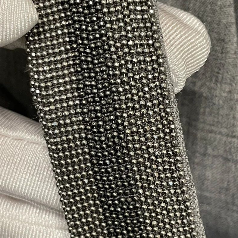 Brunello Cucinelli Brunello Cucinelli Gray Beaded Wool Pants - dmc Size US 38 / EU 54 - 8 Thumbnail