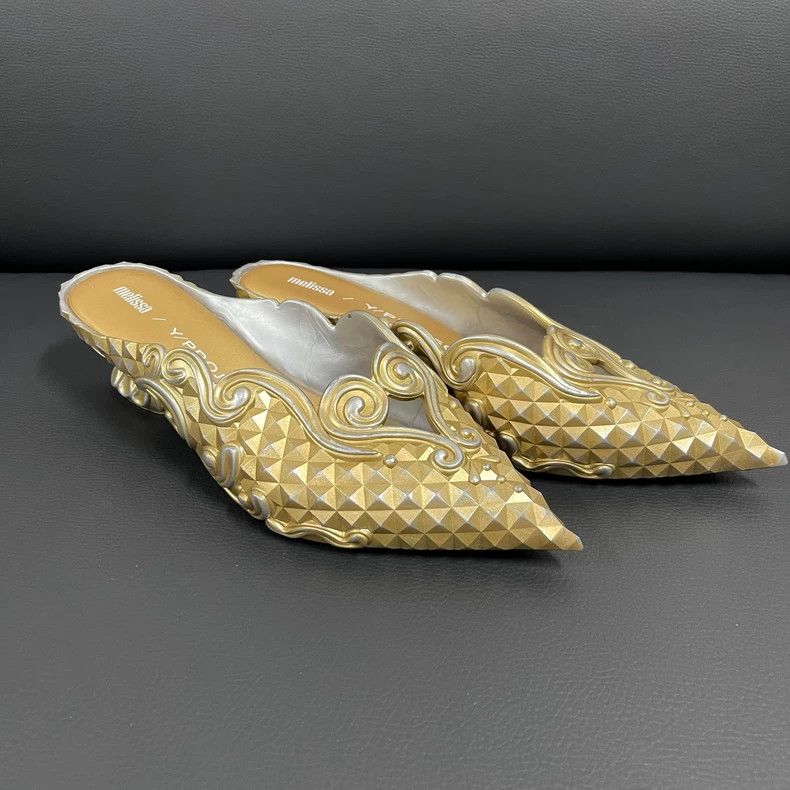 Y/Project Y/Project Melissa Gold Crystal Pointed Shoes - dmc Size US 8 / IT 38 - 3 Thumbnail
