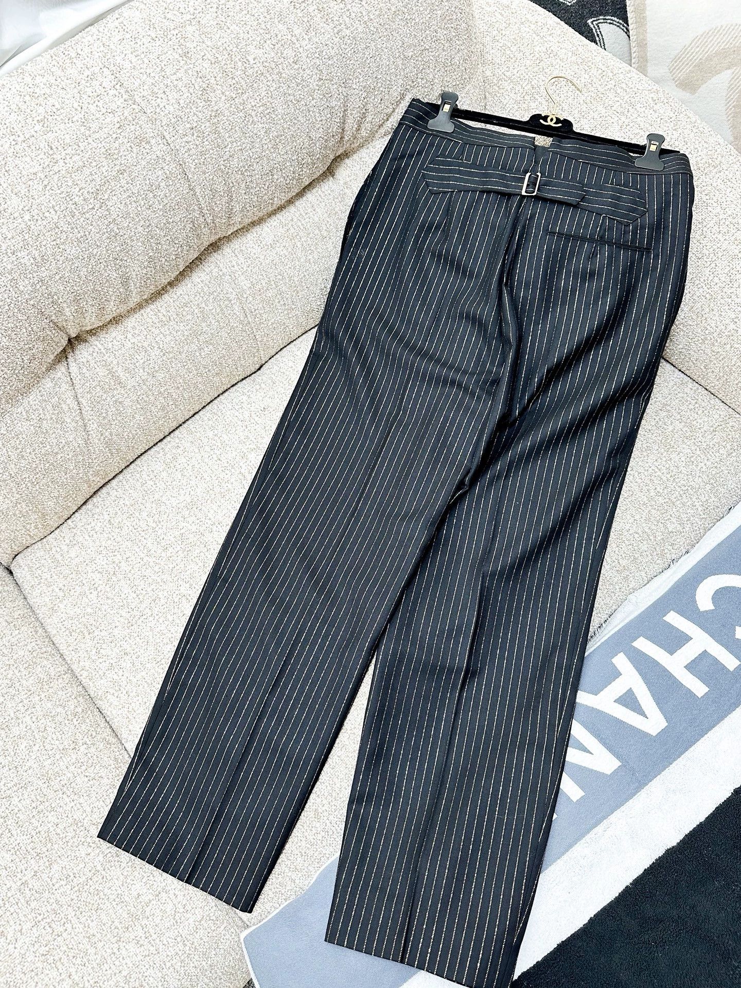Chanel Chanel 19A Black Gold Stripe Pants - dmc Size US 31 - 2 Thumbnail