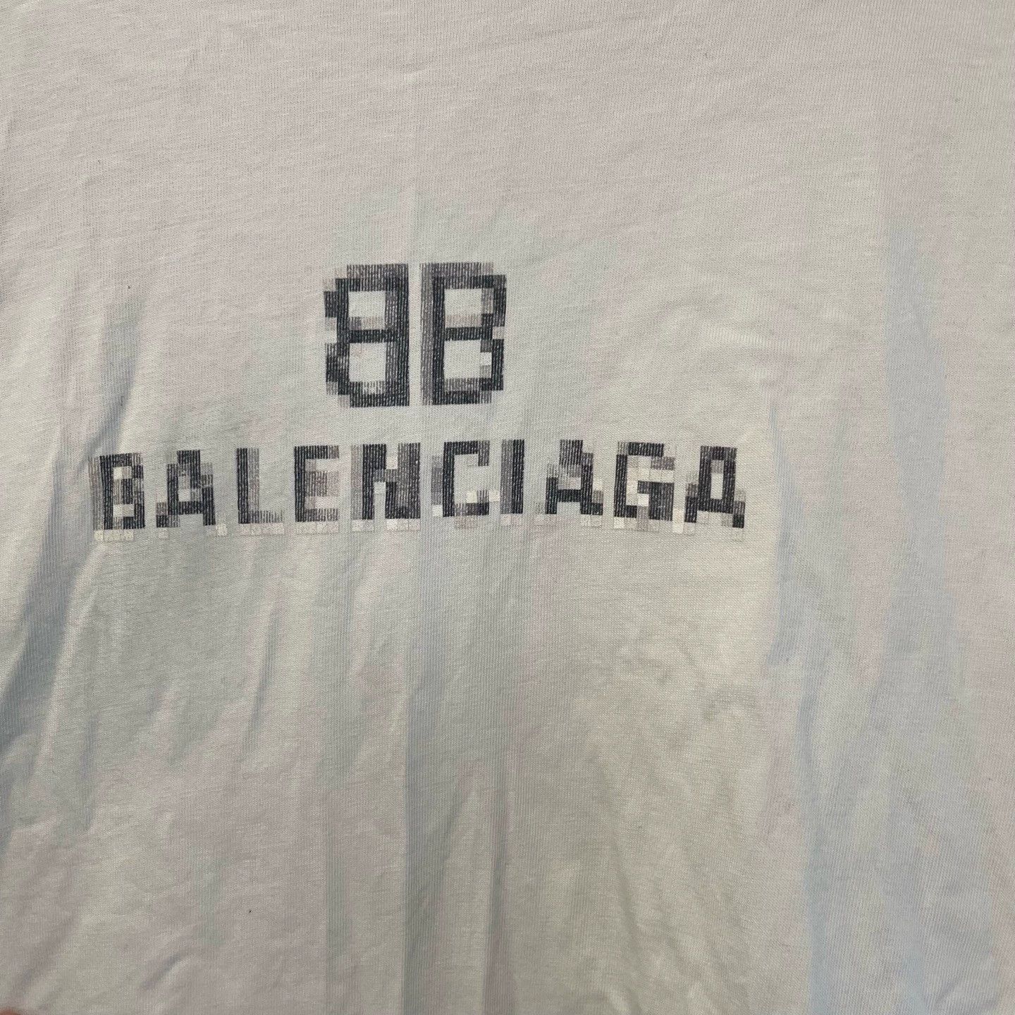 Balenciaga Balenciaga White Mosaic Logo T-shirt - dmc Size US M / EU 48-50 / 2 - 5 Thumbnail