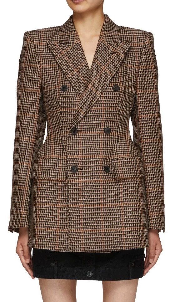 Balenciaga Balenciaga Classic Plaid Brown Coat - dmc Size US S / EU 44-46 / 1 - 6 Thumbnail