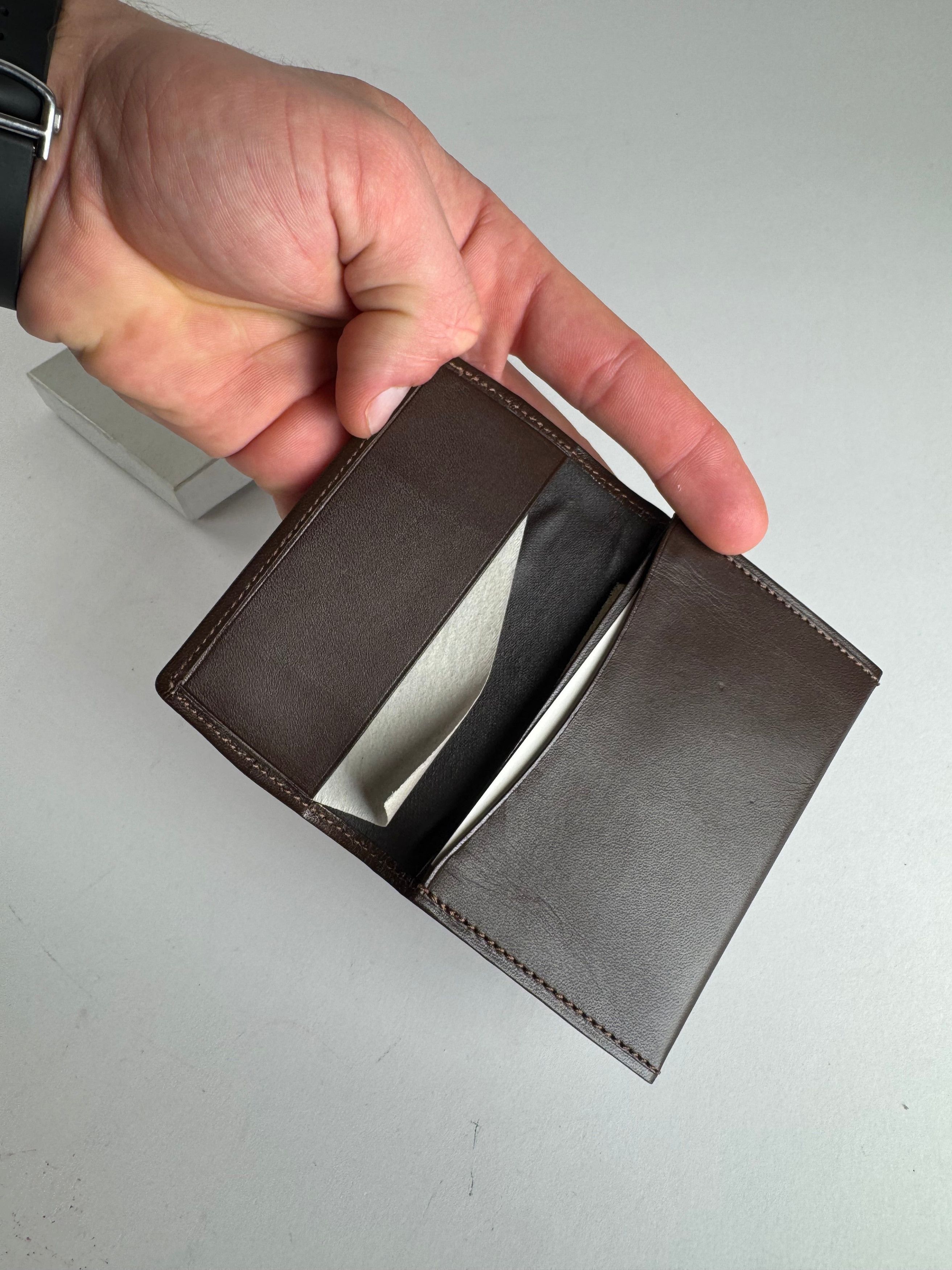 Issey Miyake Vintage Leather Card Holder Brown Size ONE SIZE - 4 Thumbnail