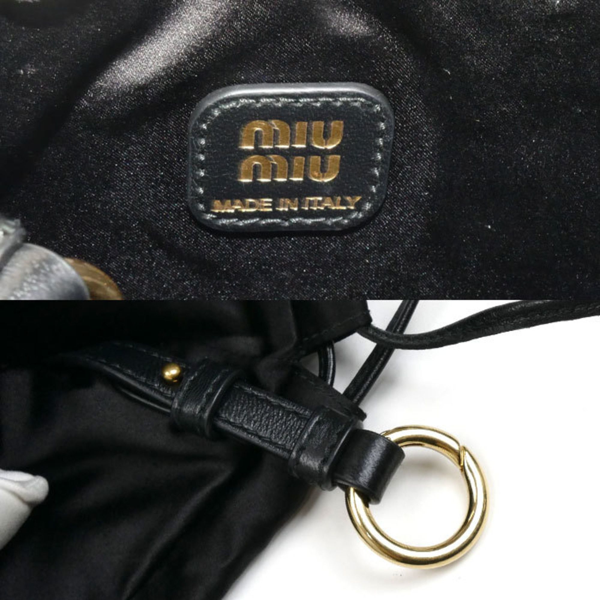 Miu Miu MIUMIU Duchess Pouch Black 5NG010 2CTB F0002 Women's Size ONE SIZE - 5 Thumbnail