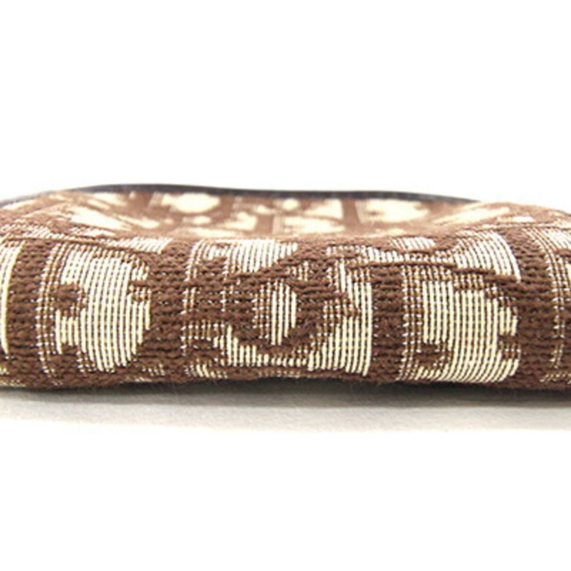 Dior Christian Dior Dior coin case, brown jacquard canvas and leather, compact wallet, mini Trotter, old, women's, DIOR Size ONE SIZE - 5 Thumbnail