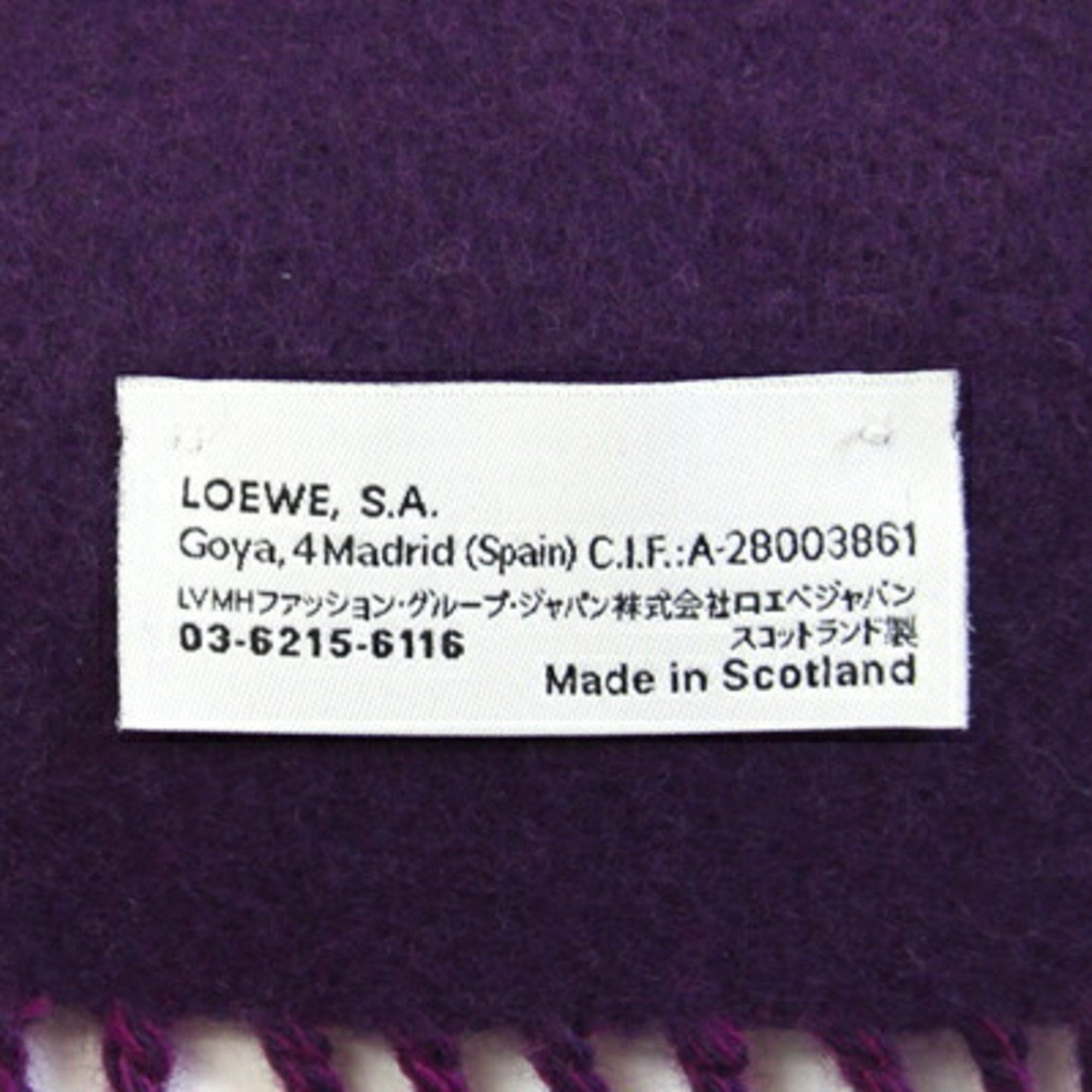Loewe LOEWE Anagram Scarf Purple Wool Angora Two-Tone Stole for Women Size ONE SIZE - 3 Thumbnail
