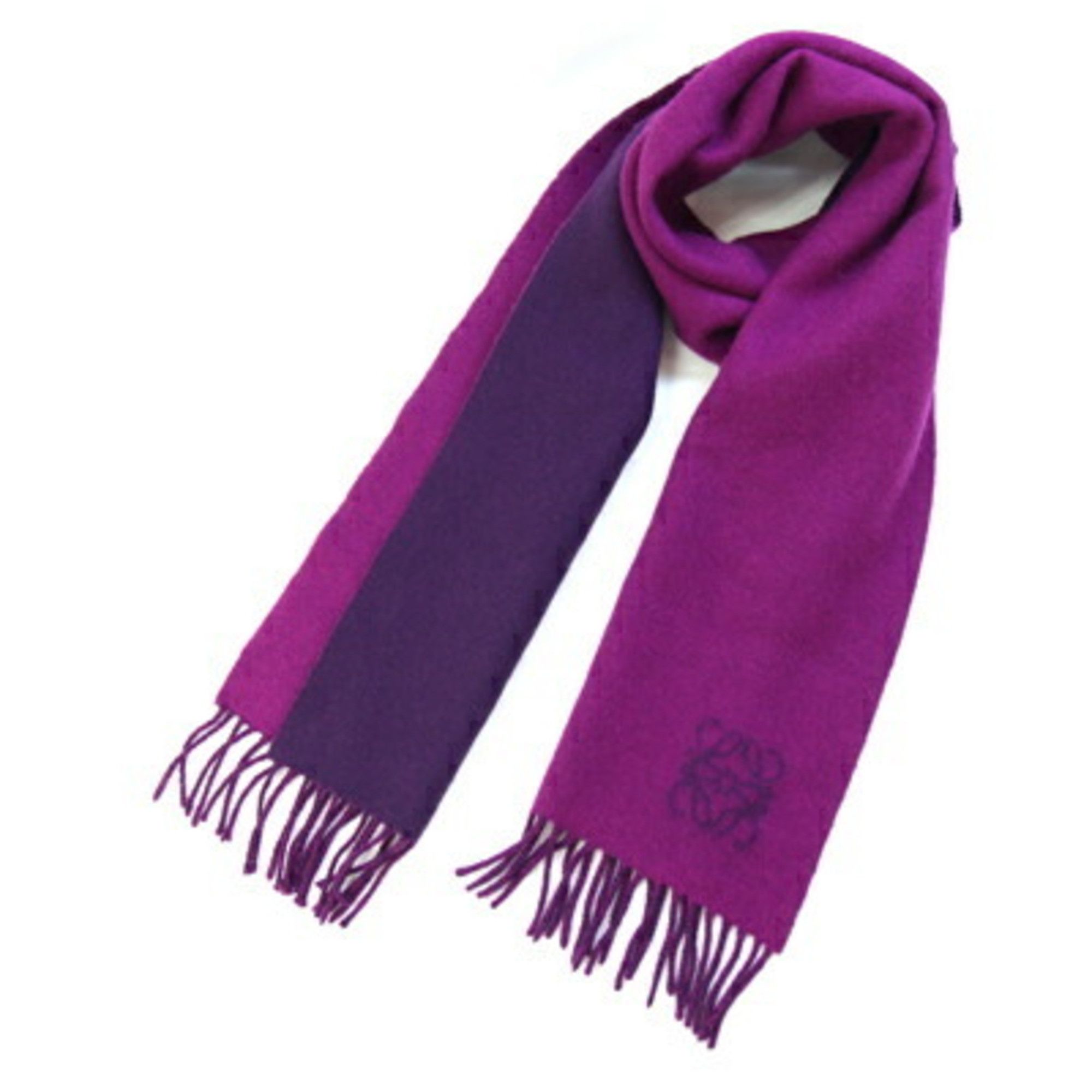 Loewe LOEWE Anagram Scarf Purple Wool Angora Two-Tone Stole for Women Size ONE SIZE - 4 Thumbnail