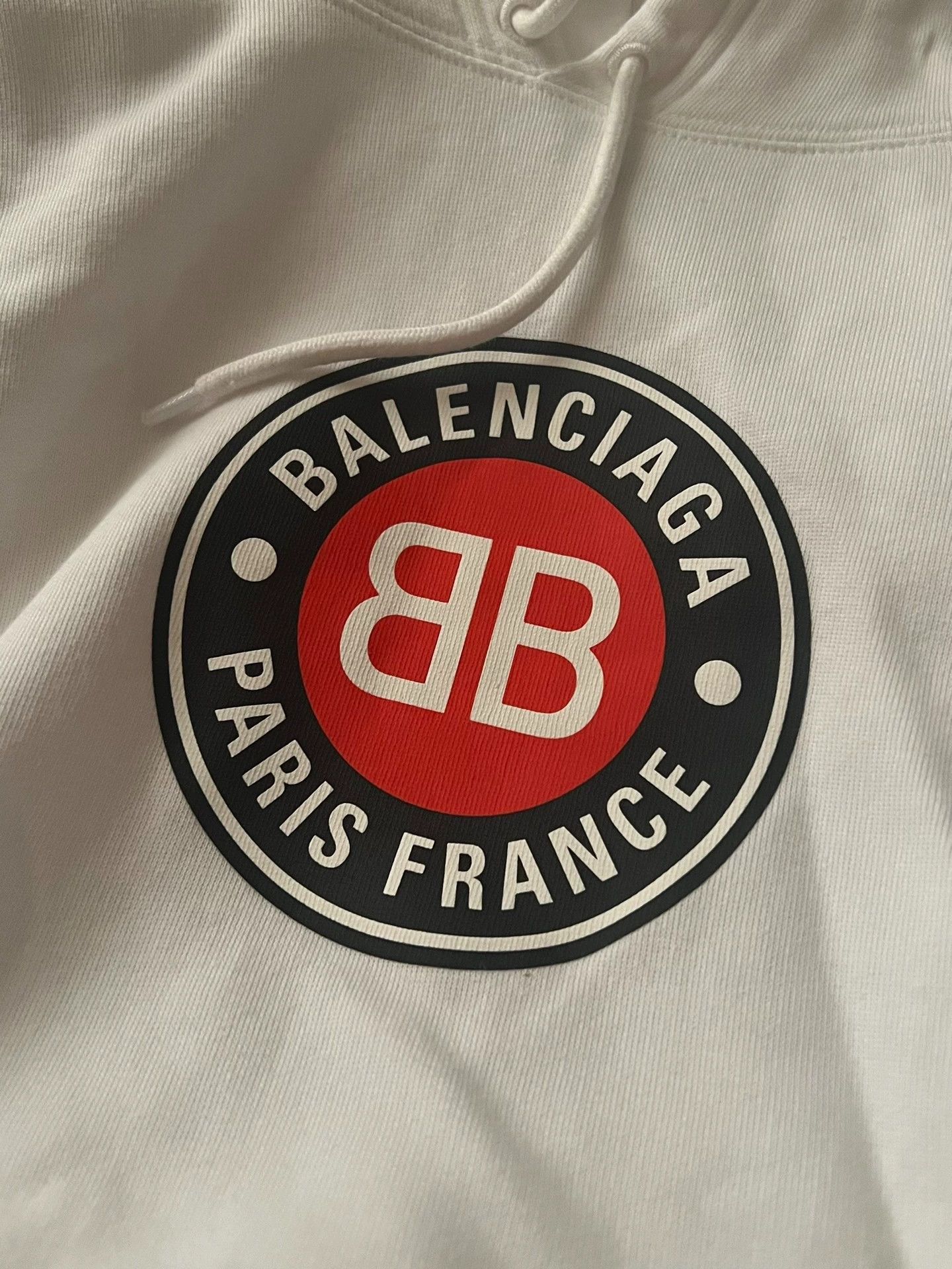 Balenciaga Balenciaga Logo Print White Hoodie - dmc Size US L / EU 52-54 / 3 - 3 Thumbnail