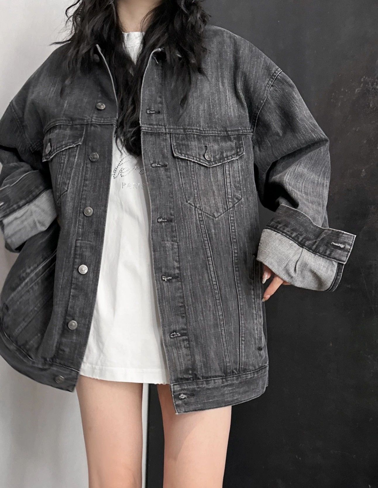Balenciaga Balenciaga SS24 Crystal Logo Denim Jacket - dmc Size US S / EU 44-46 / 1 - 8 Thumbnail