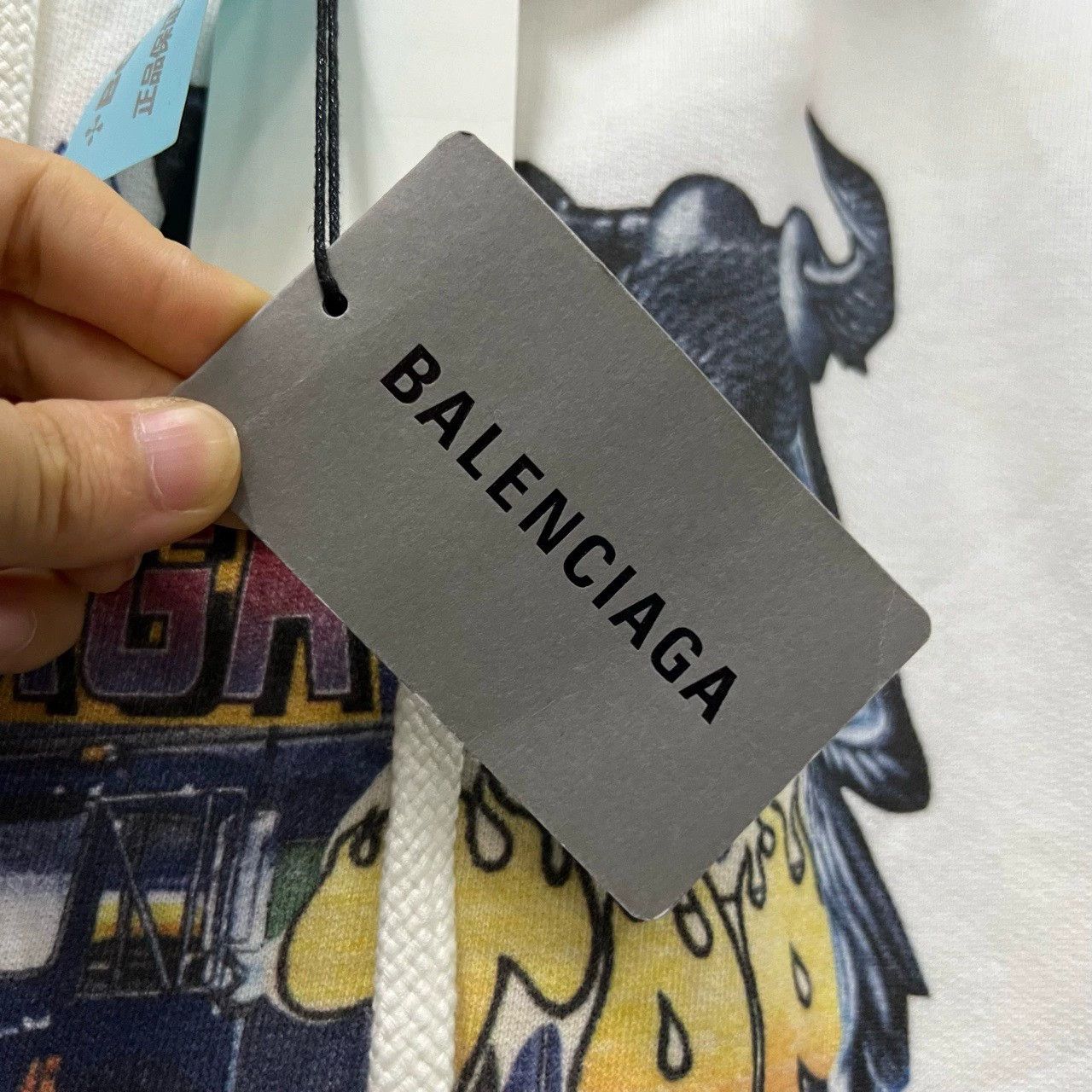 Balenciaga Balenciaga White Logo Graphic Hoodie - dmc Size US M / EU 48-50 / 2 - 5 Thumbnail