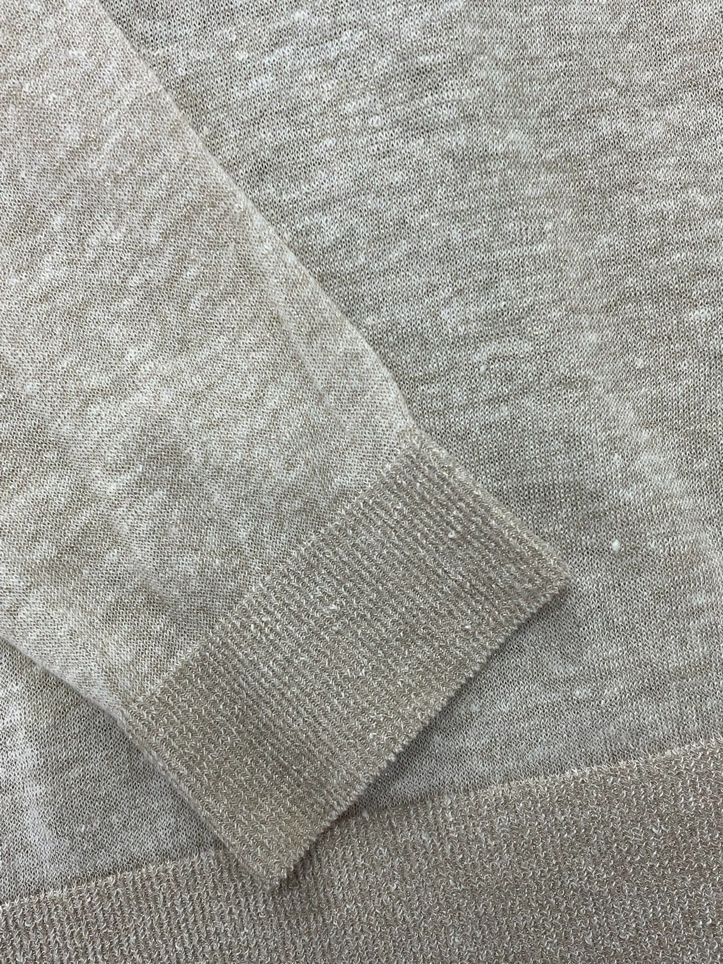 Brunello Cucinelli Brunello Cucinelli Beige V-Neck Knit Top - dmc Size US S / EU 44-46 / 1 - 2 Thumbnail