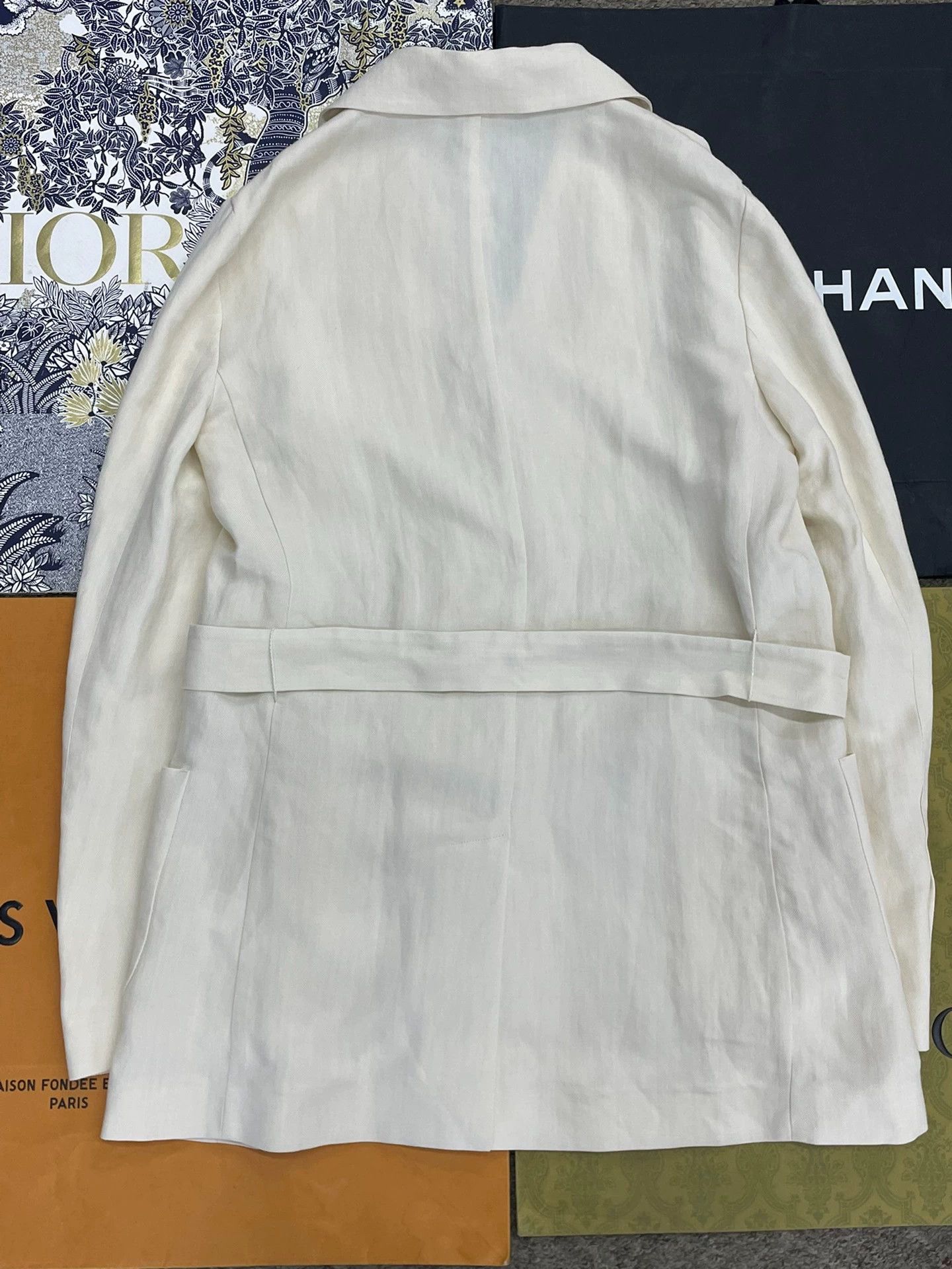 Brunello Cucinelli Brunello Cucinelli Beige Belted Blazer - dmc Size US S / EU 44-46 / 1 - 3 Thumbnail
