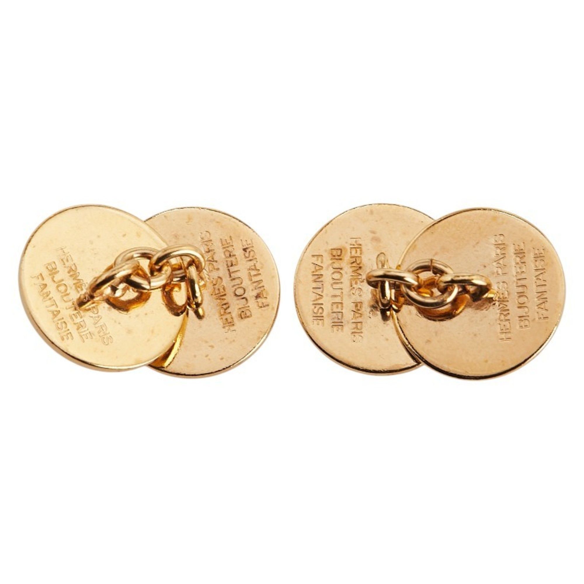 Hermes Hermes Hermès Serie Cufflinks, Gold Plated, Men's Size ONE SIZE - 3 Thumbnail