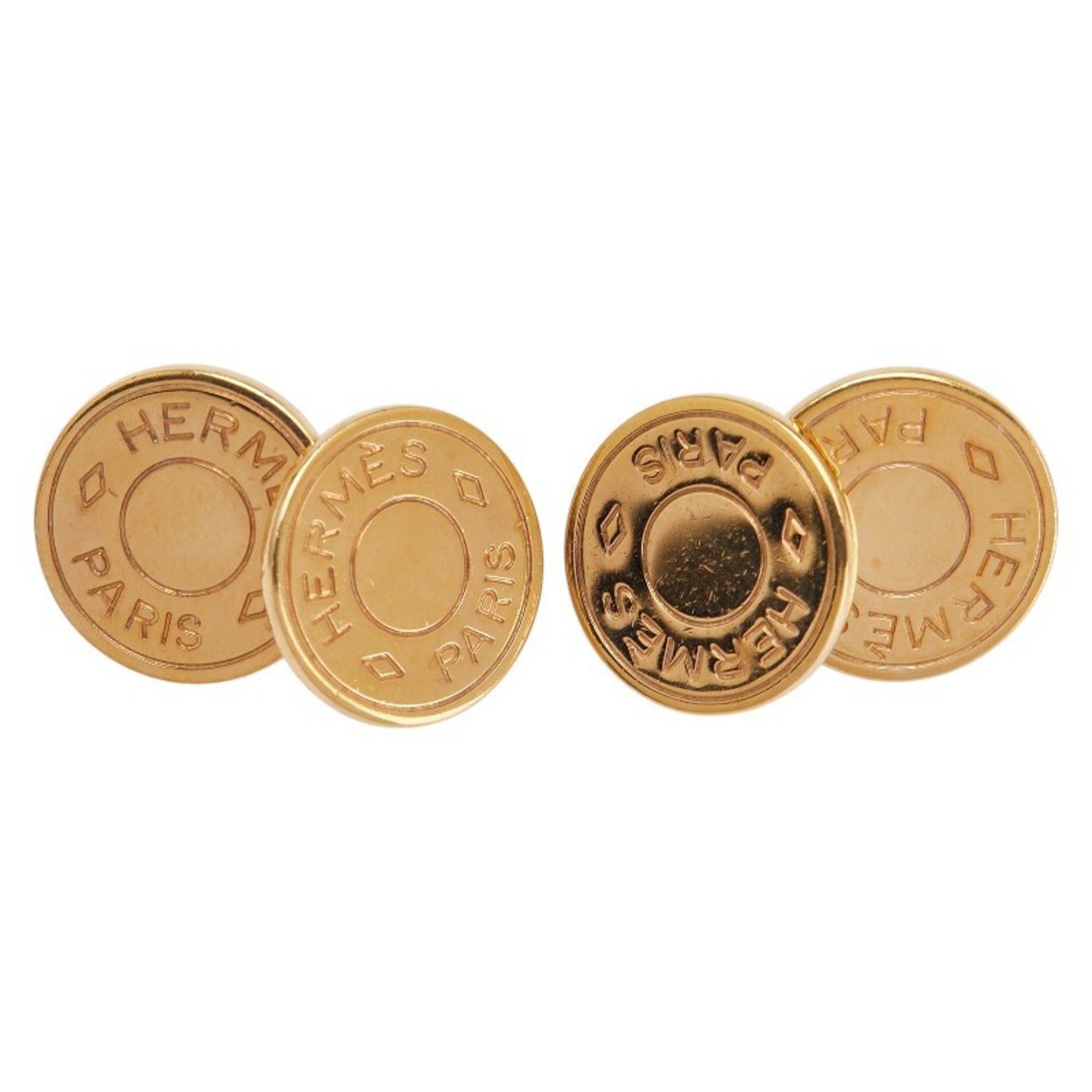 Hermes Hermes Hermès Serie Cufflinks, Gold Plated, Men's Size ONE SIZE - 2 Thumbnail