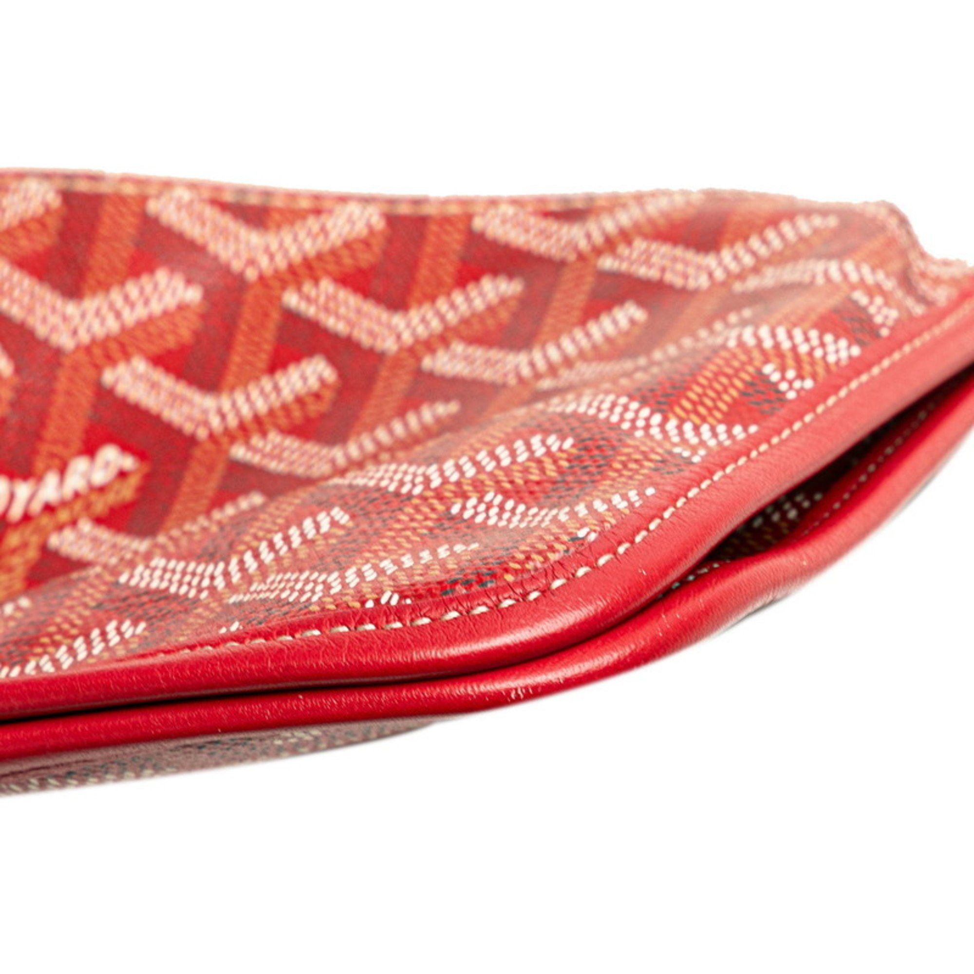 Goyard Goyard Plumet Pouch Wallet Red Leather Women's GOYARD Size ONE SIZE - 4 Thumbnail