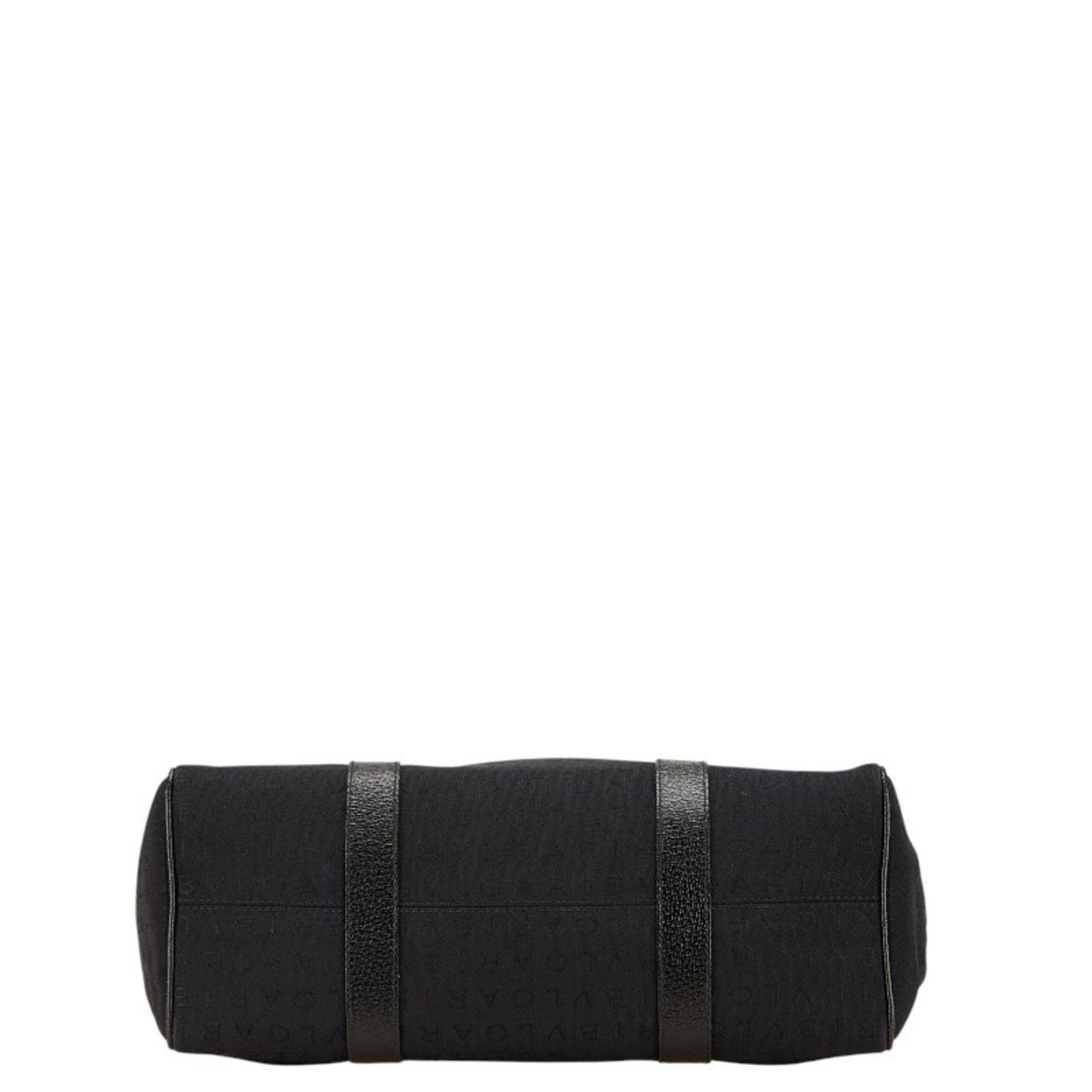 Bvlgari BVLGARI Logomania Tote Bag in Black Canvas and Leather for Women Size ONE SIZE - 3 Thumbnail