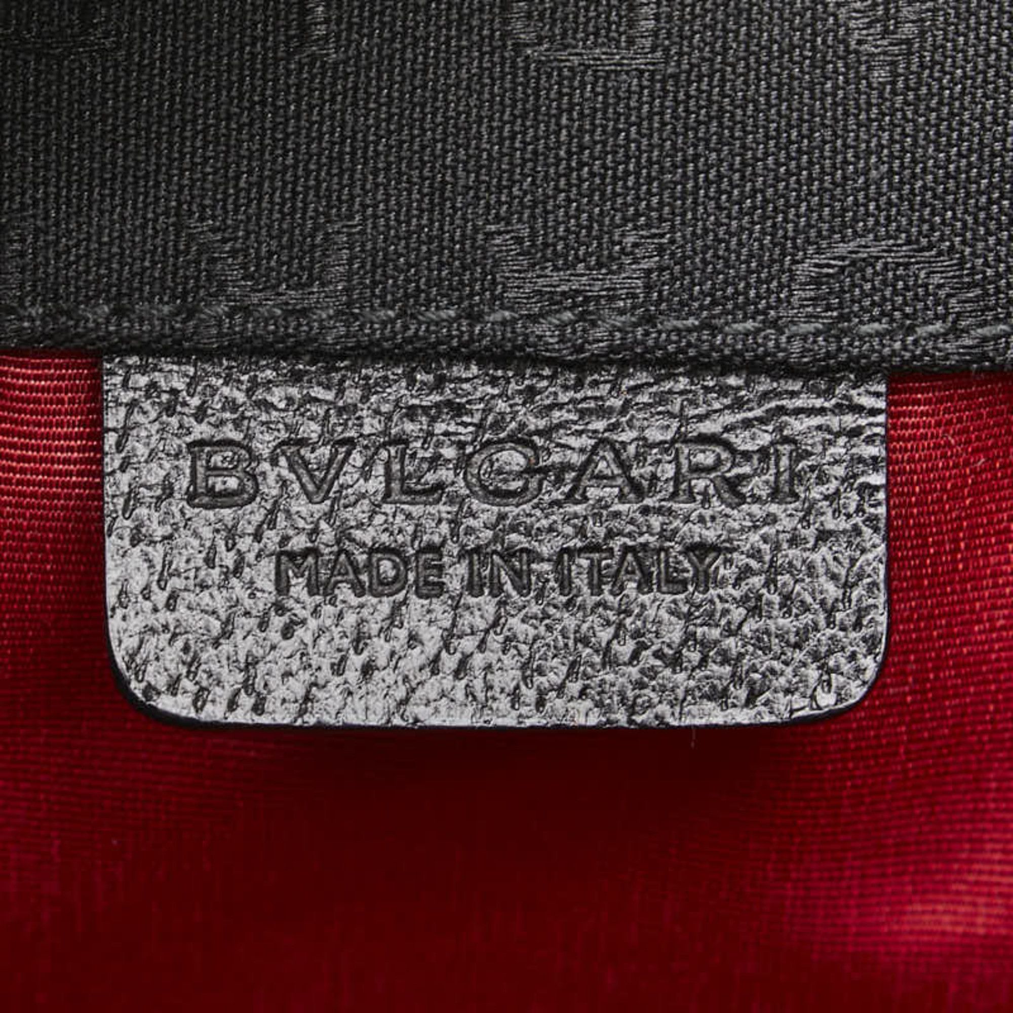 Bvlgari BVLGARI Logomania Tote Bag in Black Canvas and Leather for Women Size ONE SIZE - 10 Thumbnail