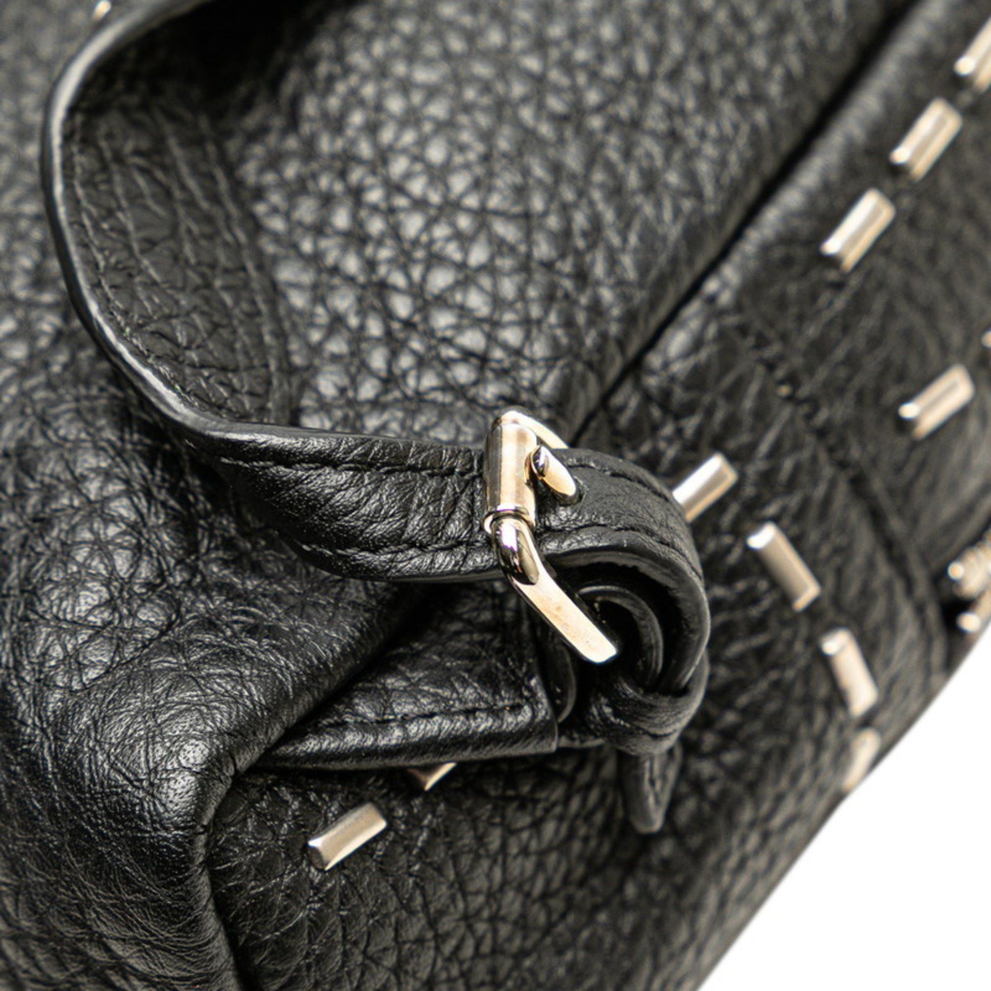 Fendi Fendi Backpack Keychain Bag Charm Small Item Case 7AR471 Black Leather Women's FENDI Size ONE SIZE - 5 Thumbnail