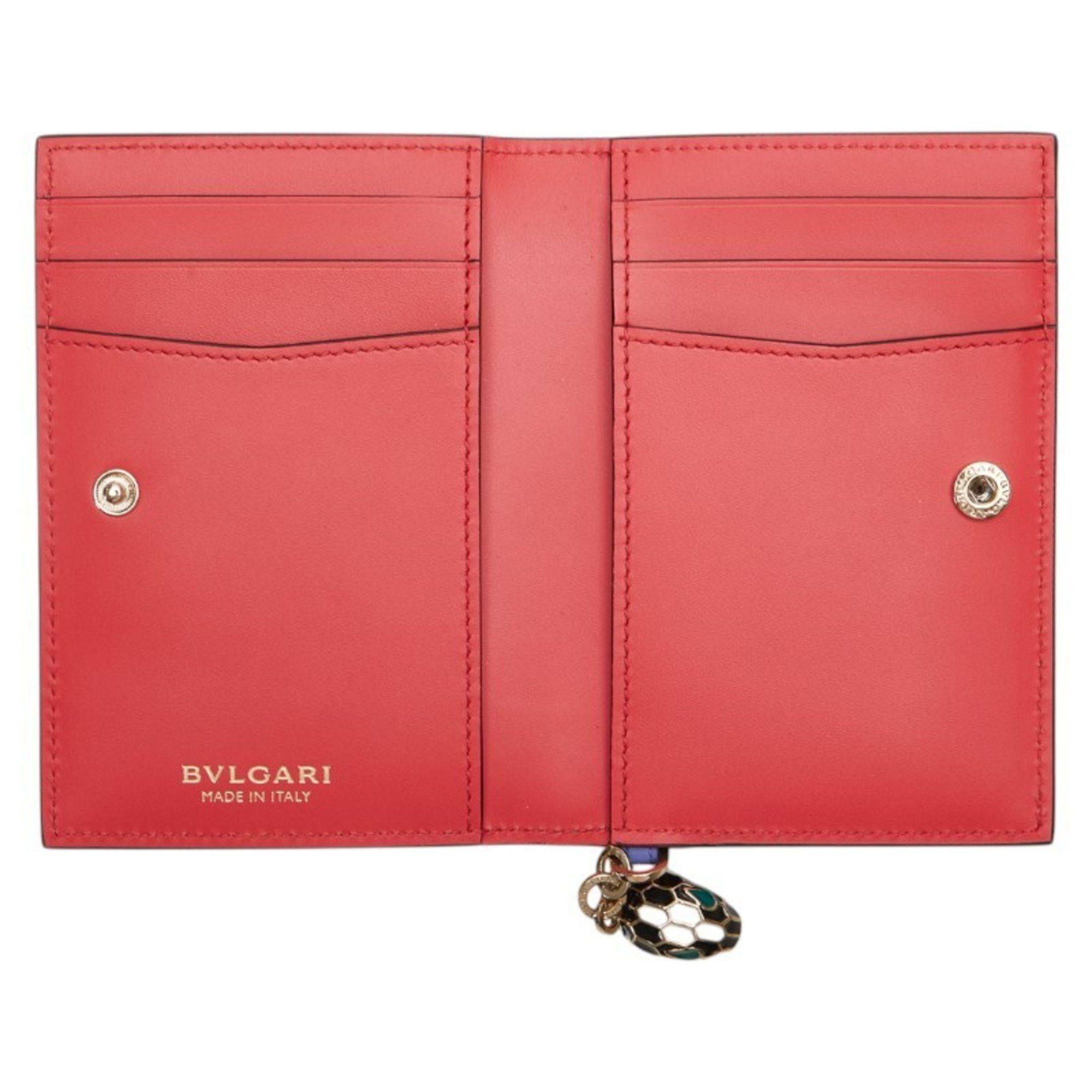 Bvlgari BVLGARI Serpenti Forever Business Card Case, Purple and Pink Leather, Women's Size ONE SIZE - 6 Thumbnail