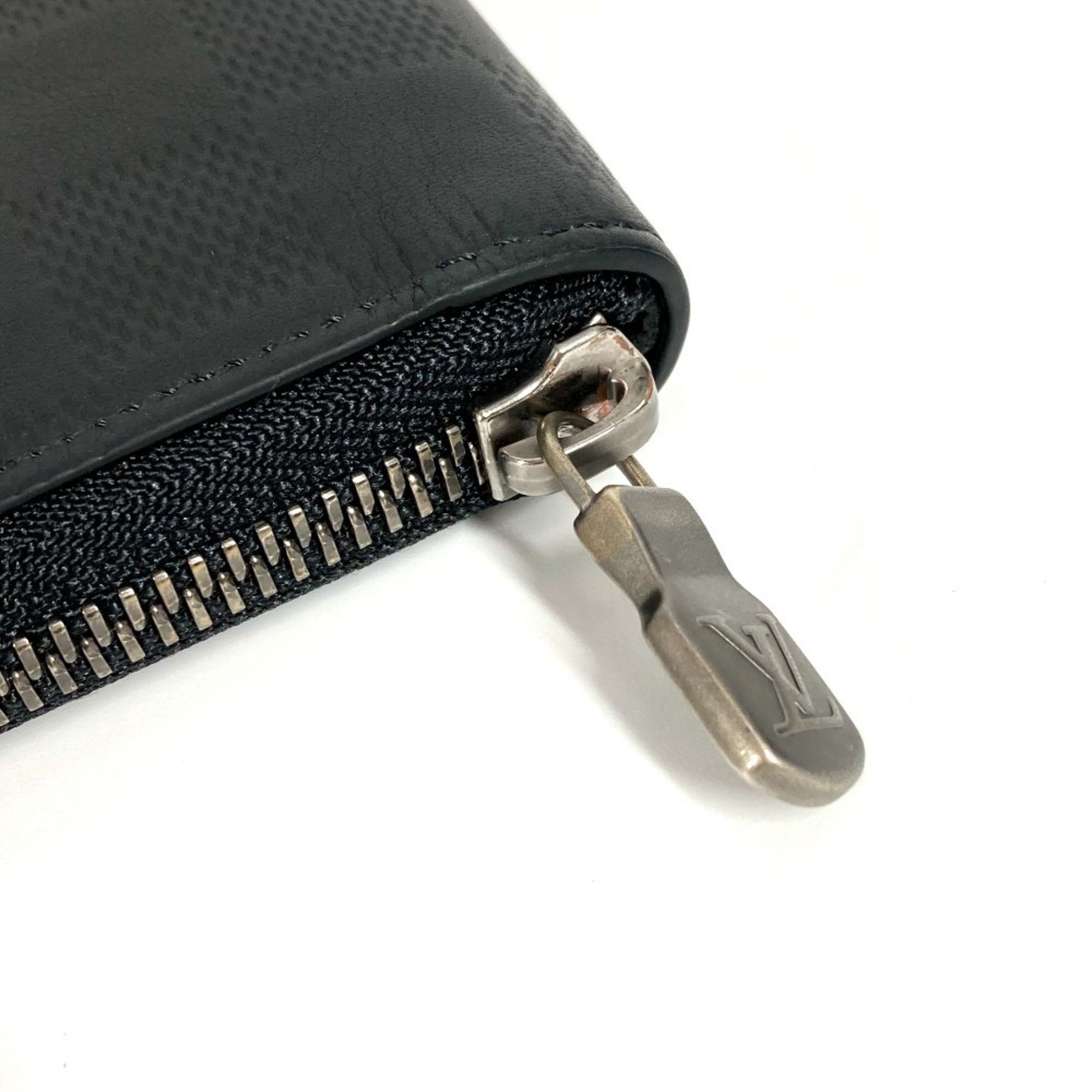 Louis Vuitton LOUIS VUITTON N63548 Damier Infini Zippy Wallet, Vertical Long Wallet with Round Zipper, Leather, Men's and Women's, Onyx Black Size ONE SIZE - 5 Thumbnail